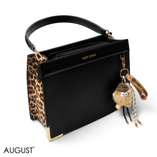 MATTE SMOOTH LEATHER HANDBAG WITH ACCESSORIES -LARGE