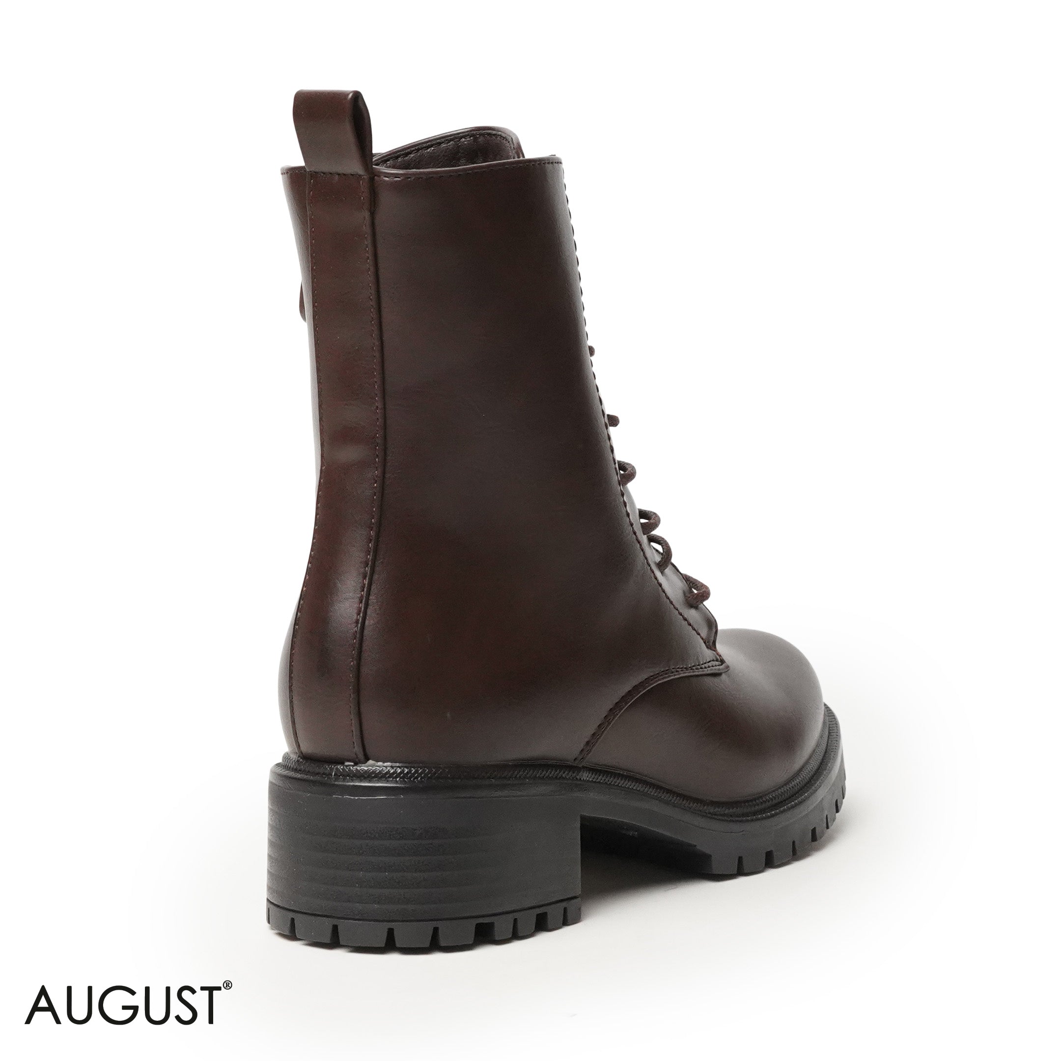 BROWN LEATHER ANKLE BOOTS WITH BOND