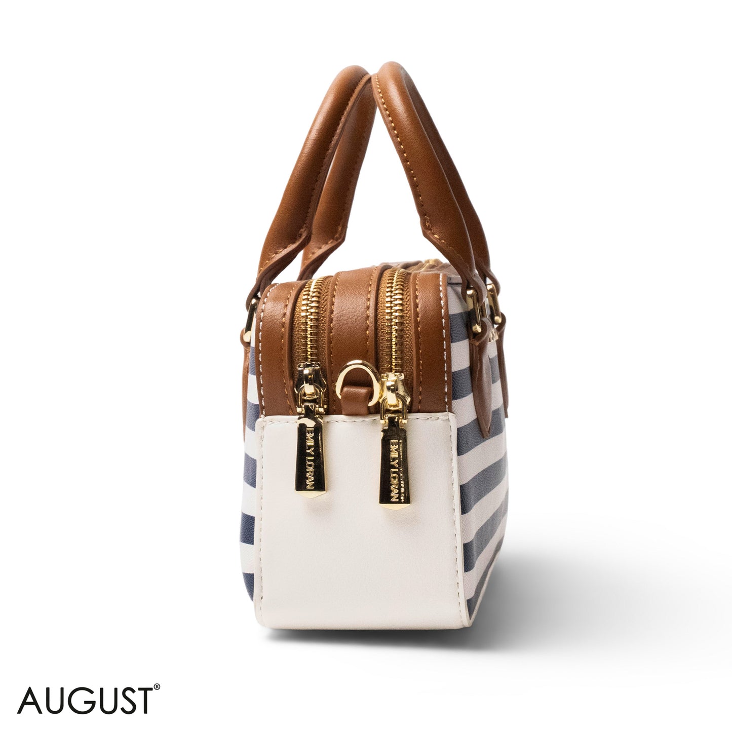 LEATHER HANDBAG WITH MINI WALLET BROWN -SMALL