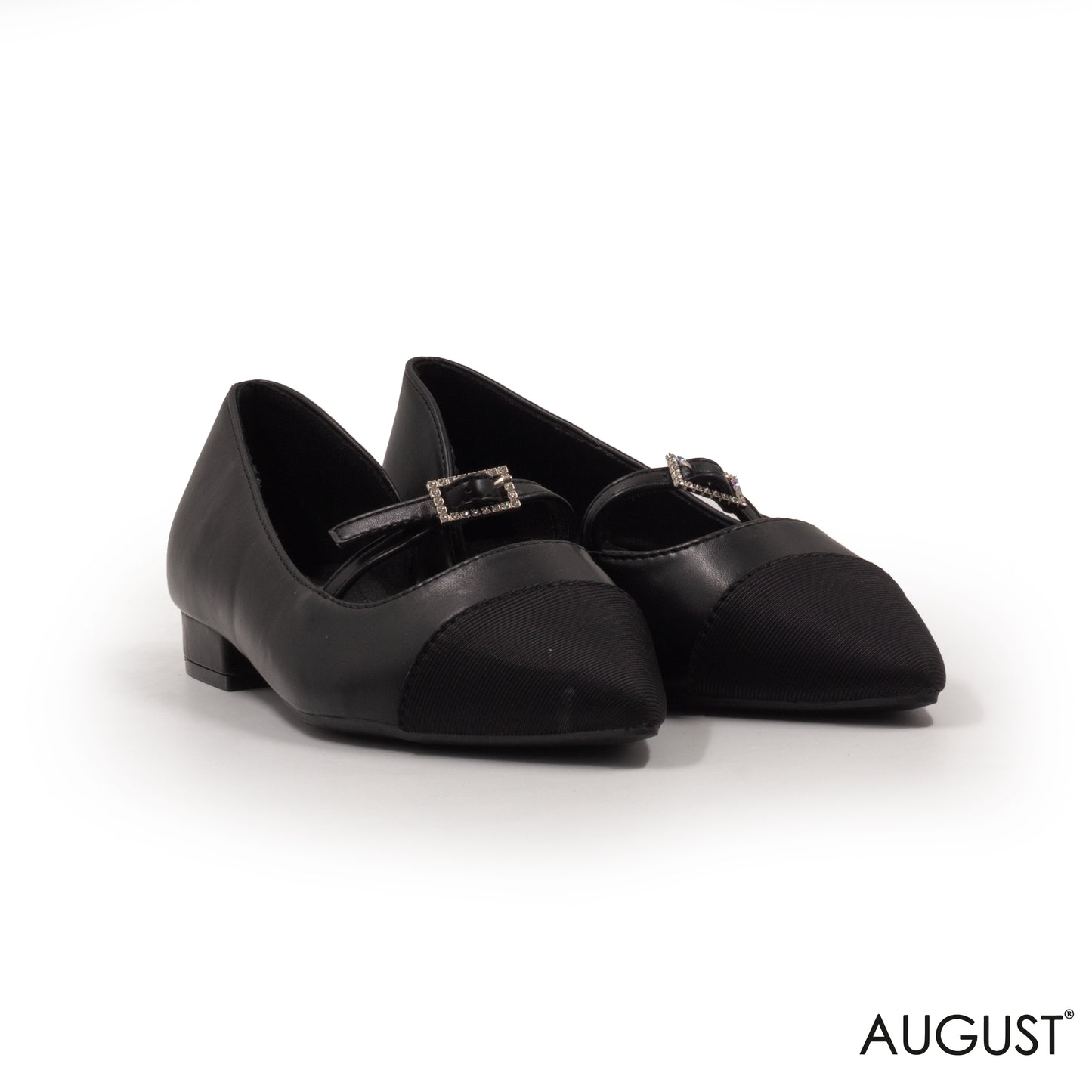 LEATHER BUCKLE BALLERINAS