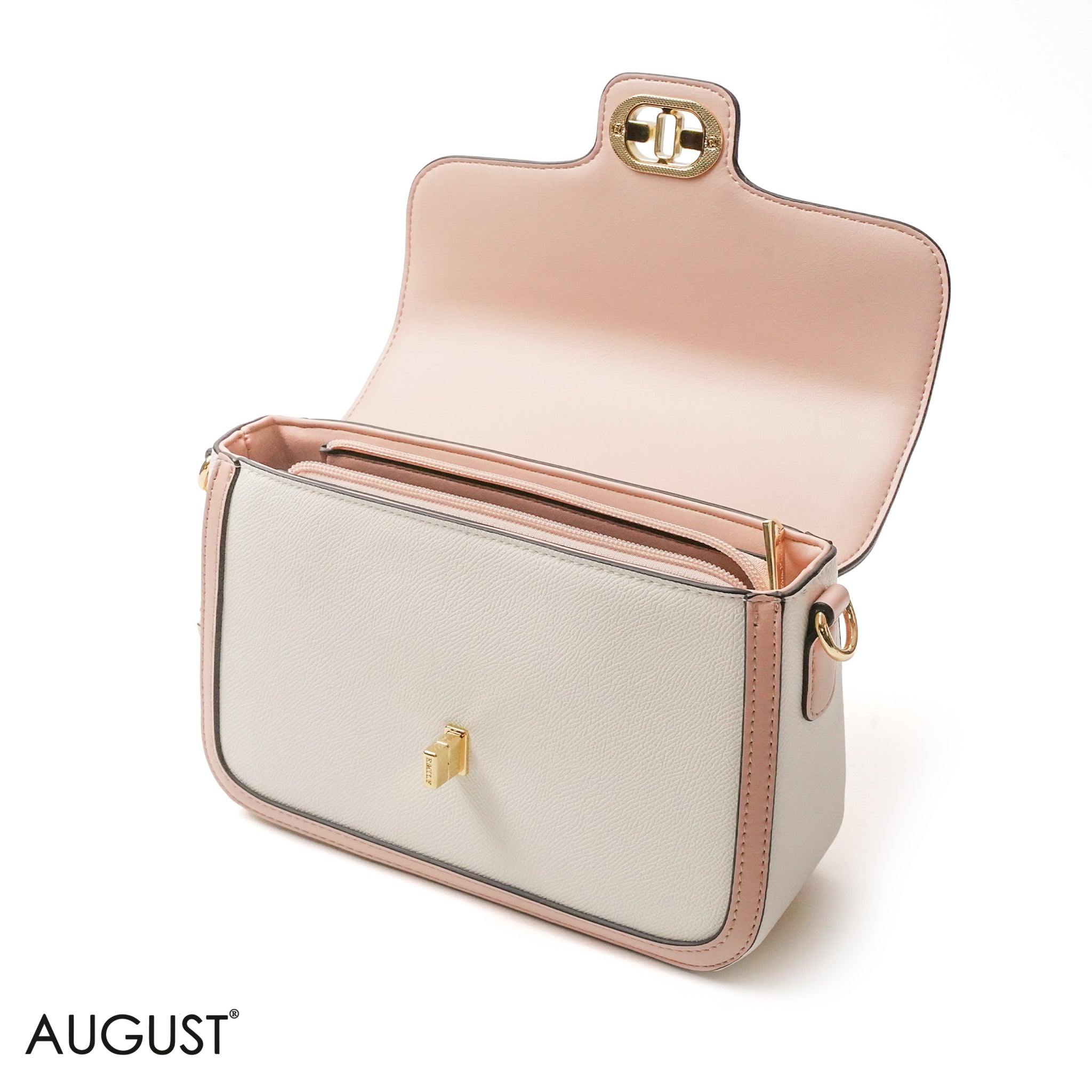 LIGHT COLORS SMOOTH LEATHER CROSS BODY WITH FLAP - SMALL