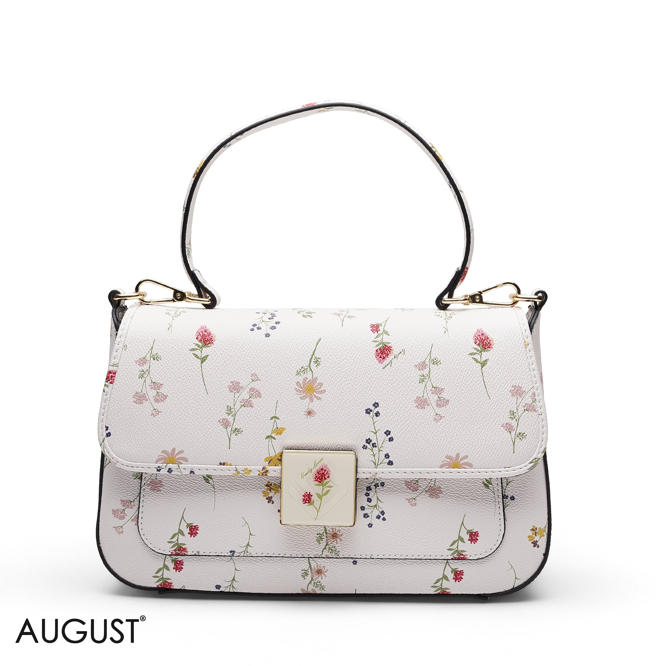 FLORAL PRINT FLAP CROSSBODY BAG