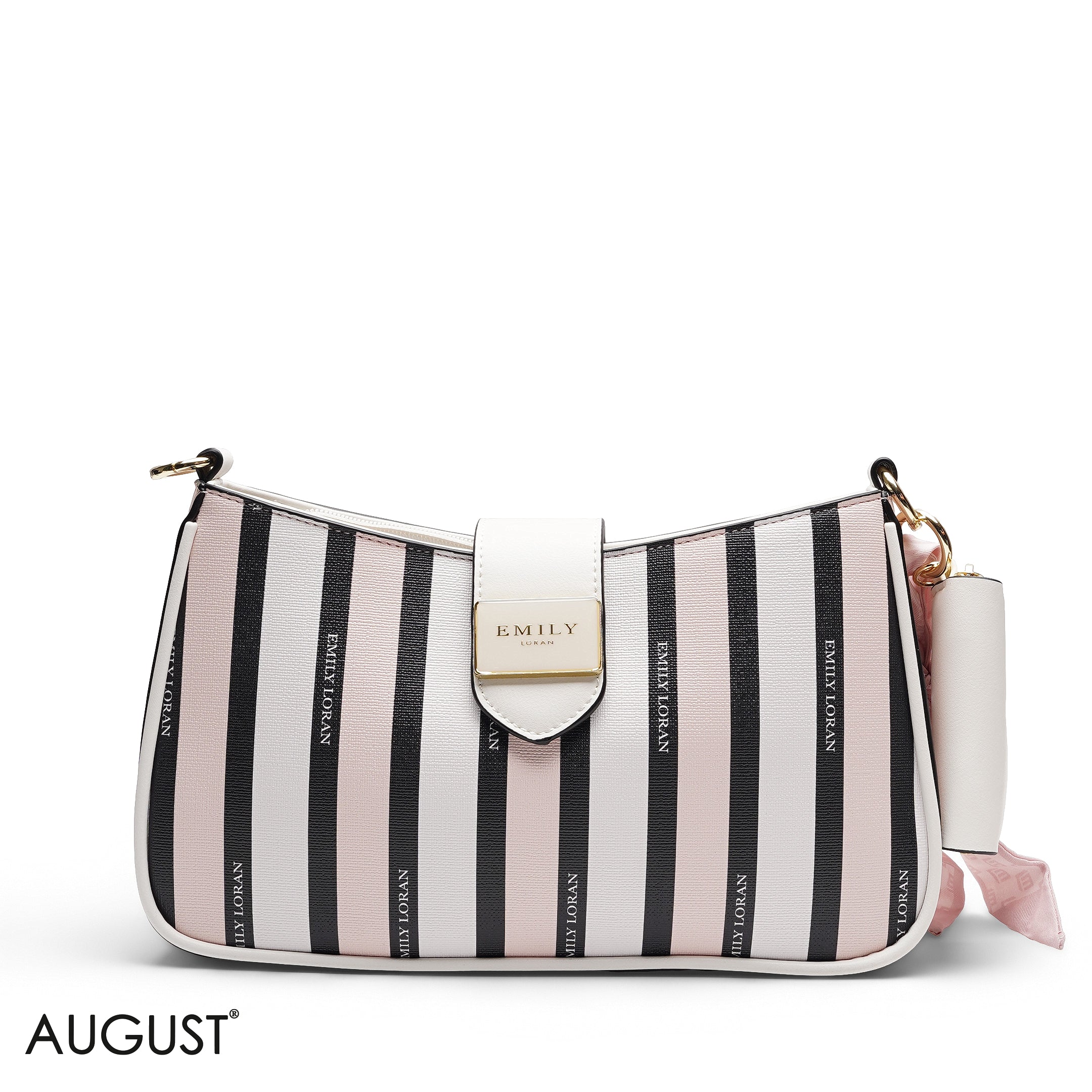 TEXTURED SHOULDER BAG WITH POUCH AND SCARF