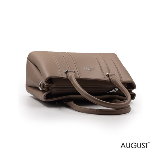 BEIGE LEATHER HANDEL BAG