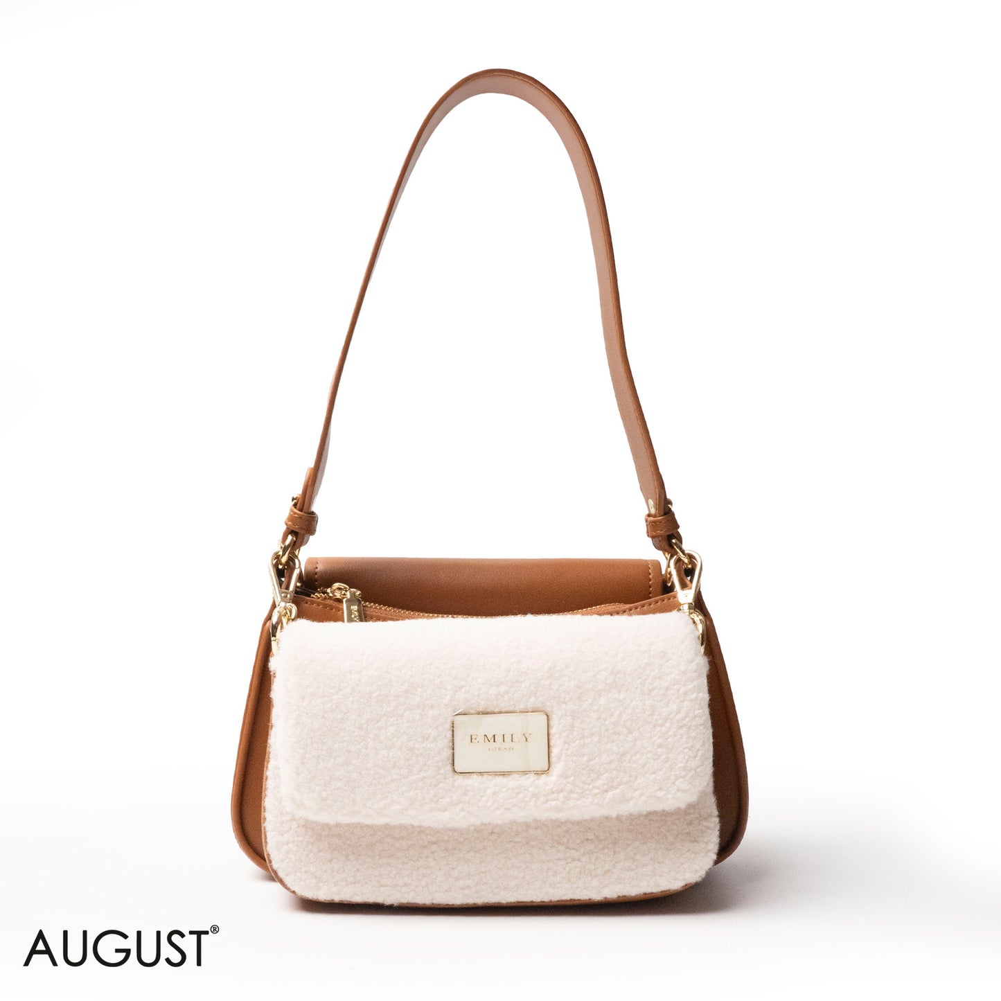 EMILY LORAN SHOULDERS BAG LEATHER AND FUR THREE-PIECES SET