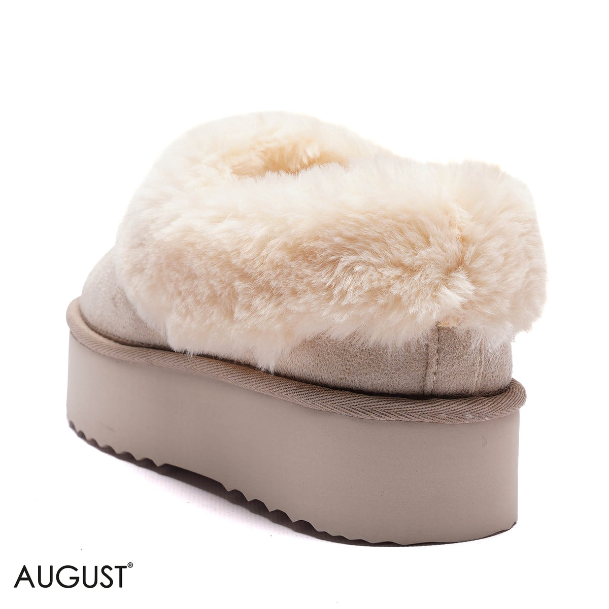 PLATFORM FAUX-FUR SUEDE ANKLE BOOTS