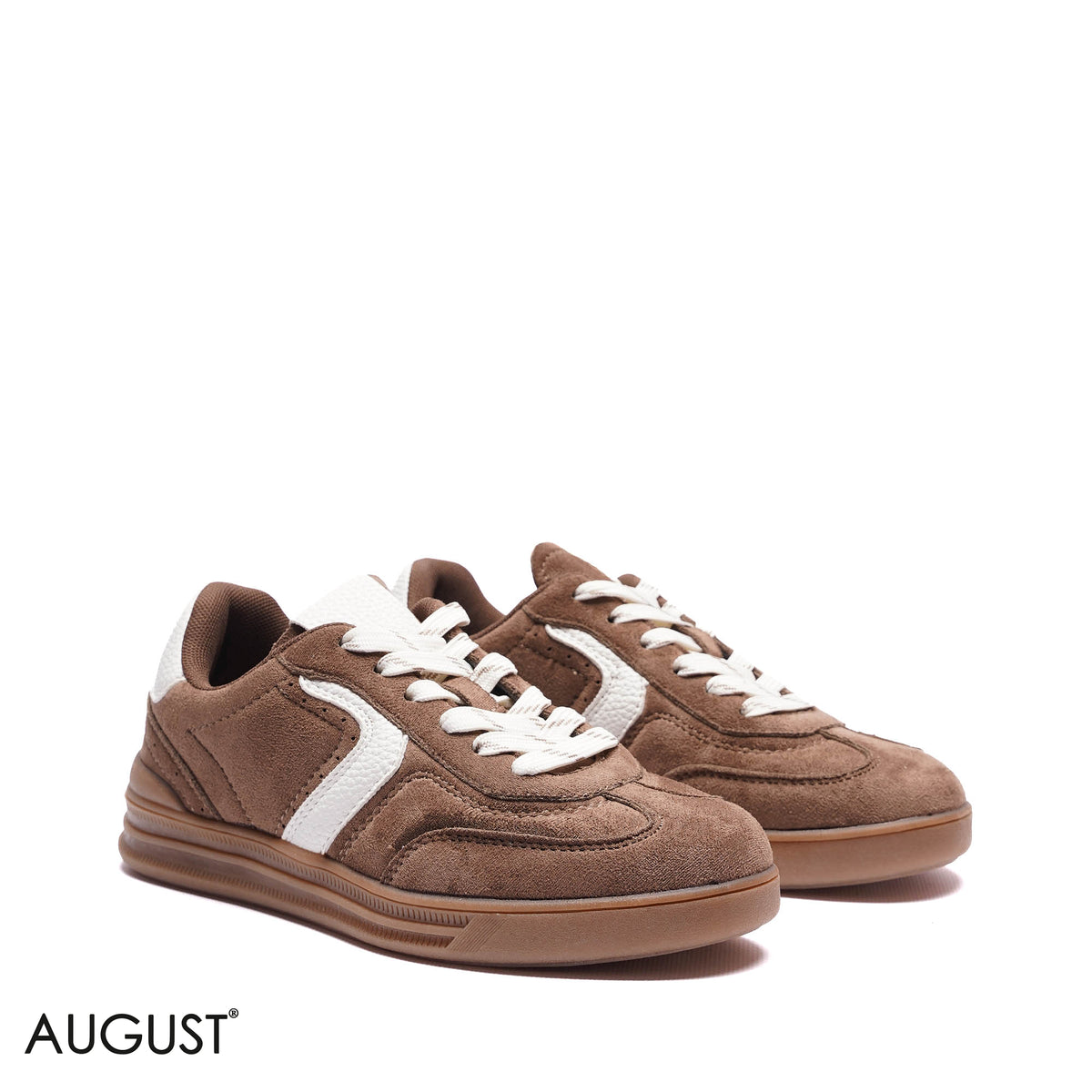 WHITE STRIPE SUEDE SNEAKERS