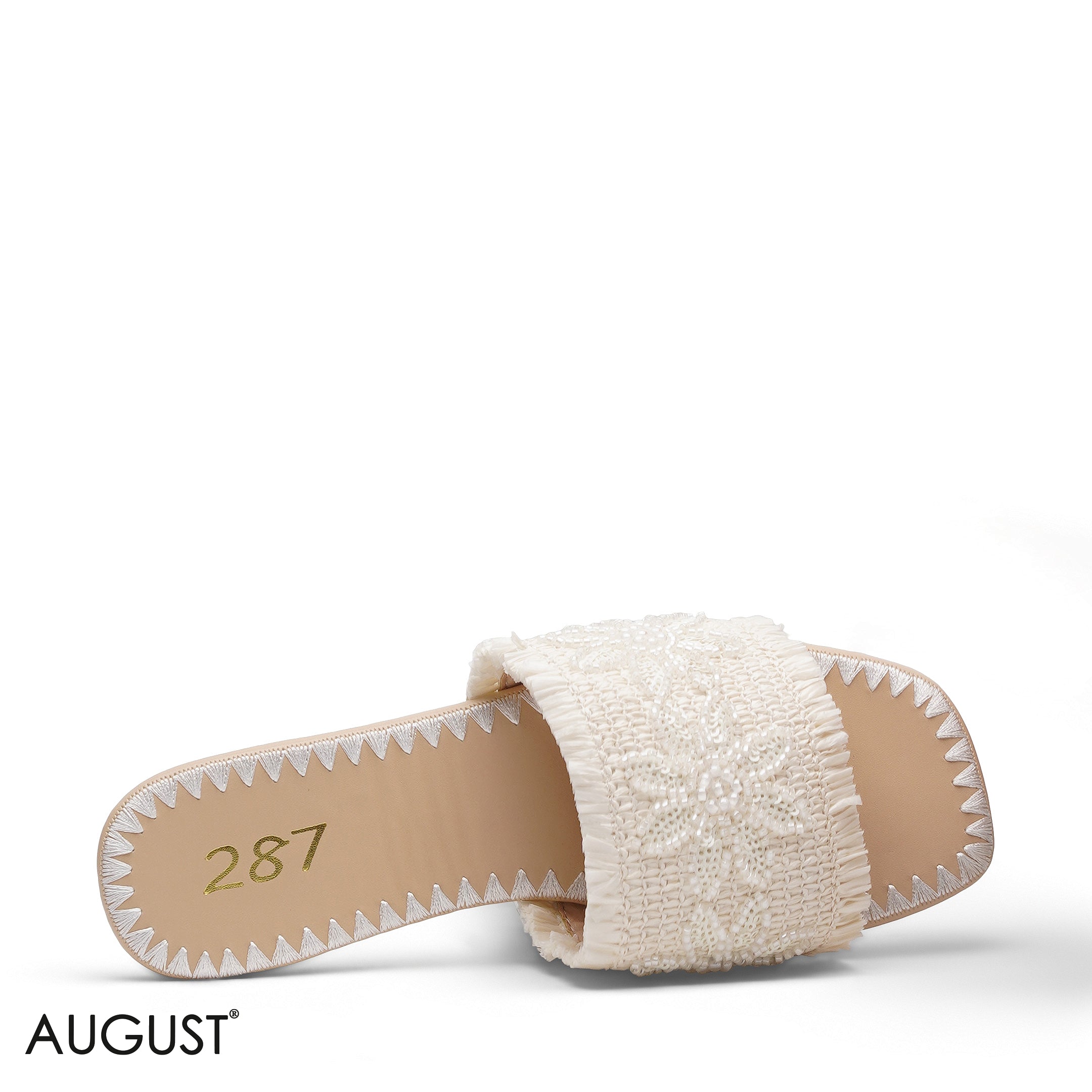OFF-WHITE SLIPPER WITH BEADED EMBROIDERY