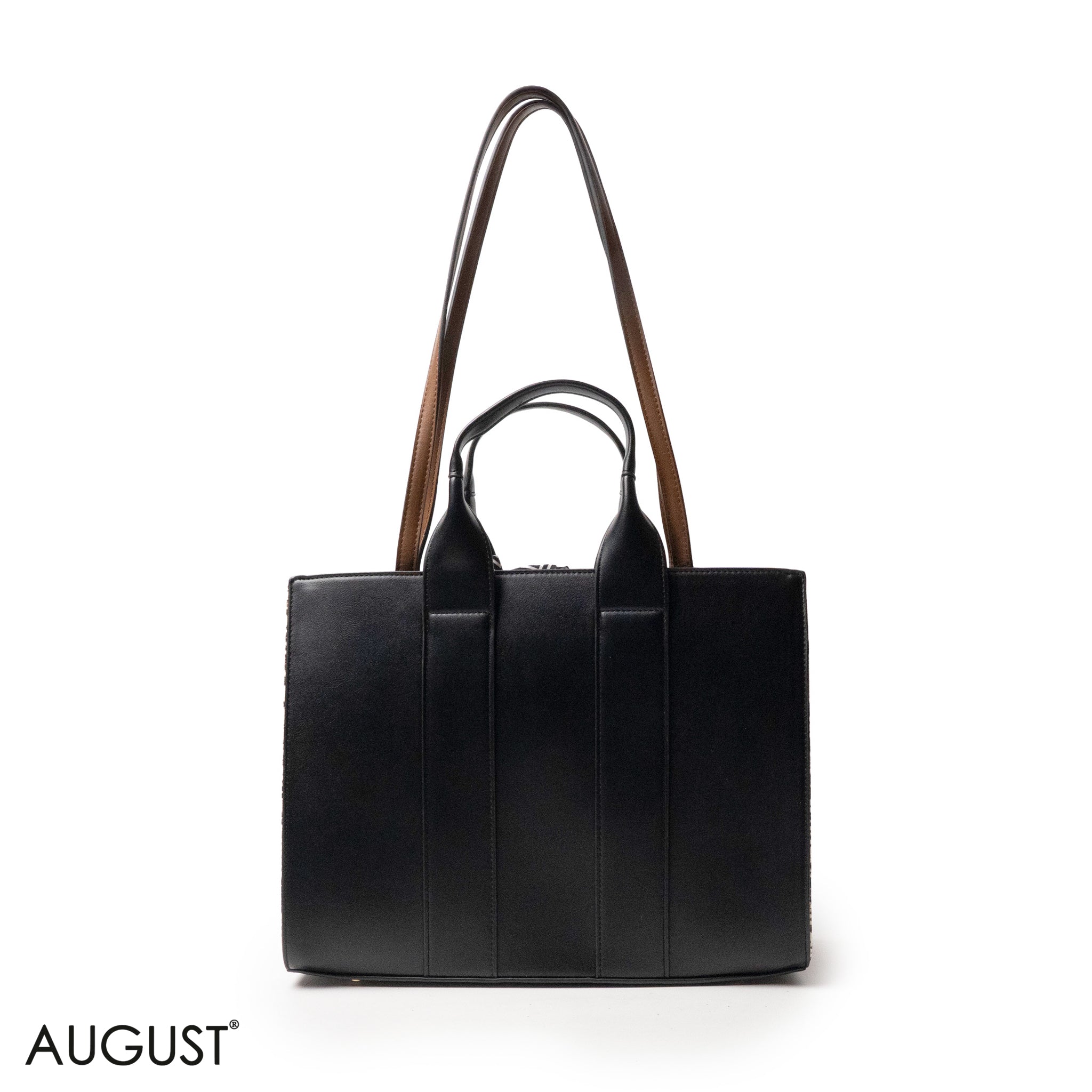 SPECIAL DESIGN LEATHER HANDBAG WITH SCARF - LARGE