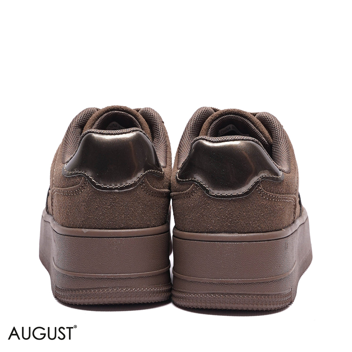 SUEDE METALLIC-TRIM PLATFORM SNEAKERS