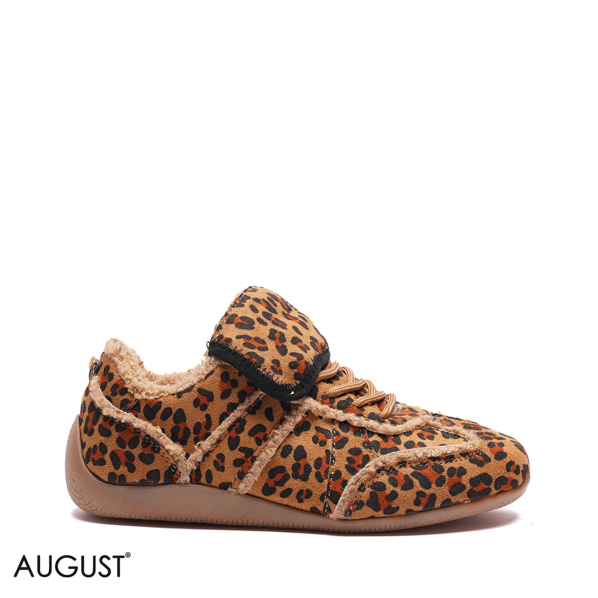 FAUX FUR TRIMMED LEOPARD SNEAKERS