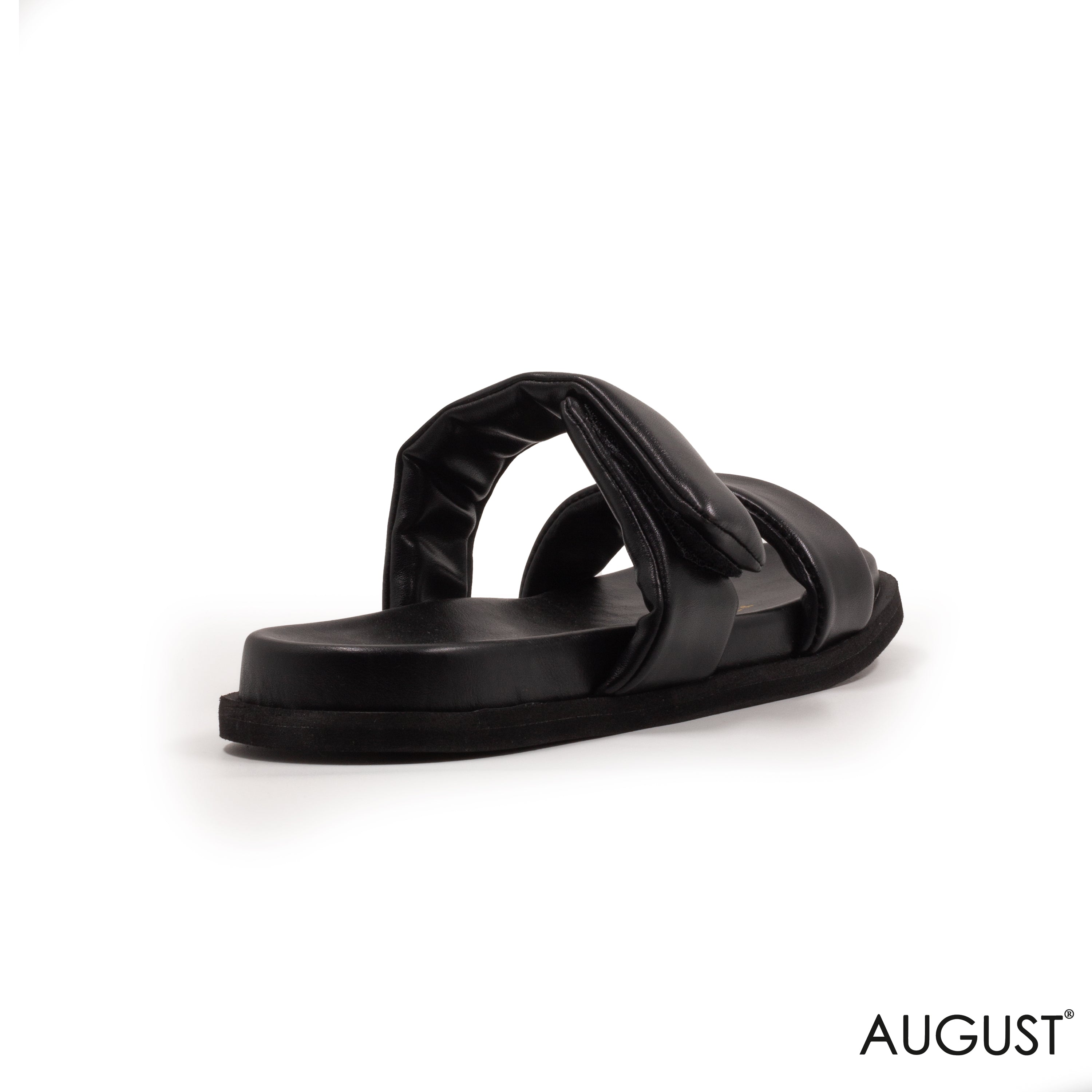 MATTE BLACK LEATHER SLIPPERS