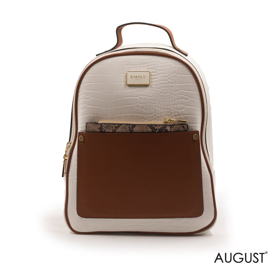 WHITE CROC BACKPACK WITH MINI SNAKE WALLET