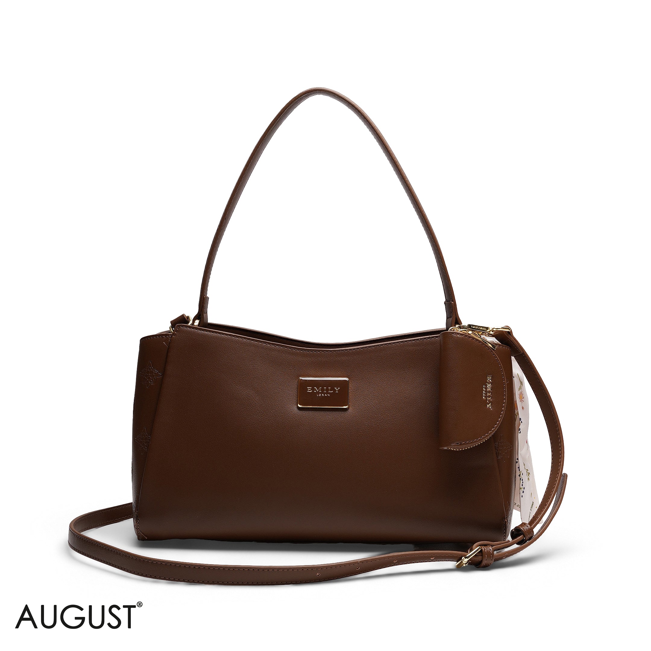 SHOULDER BAG WITH SCARF AND COIN PURSE