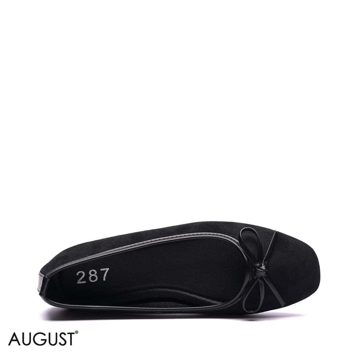 BOW DETAIL SUEDE BALLET FLATS
