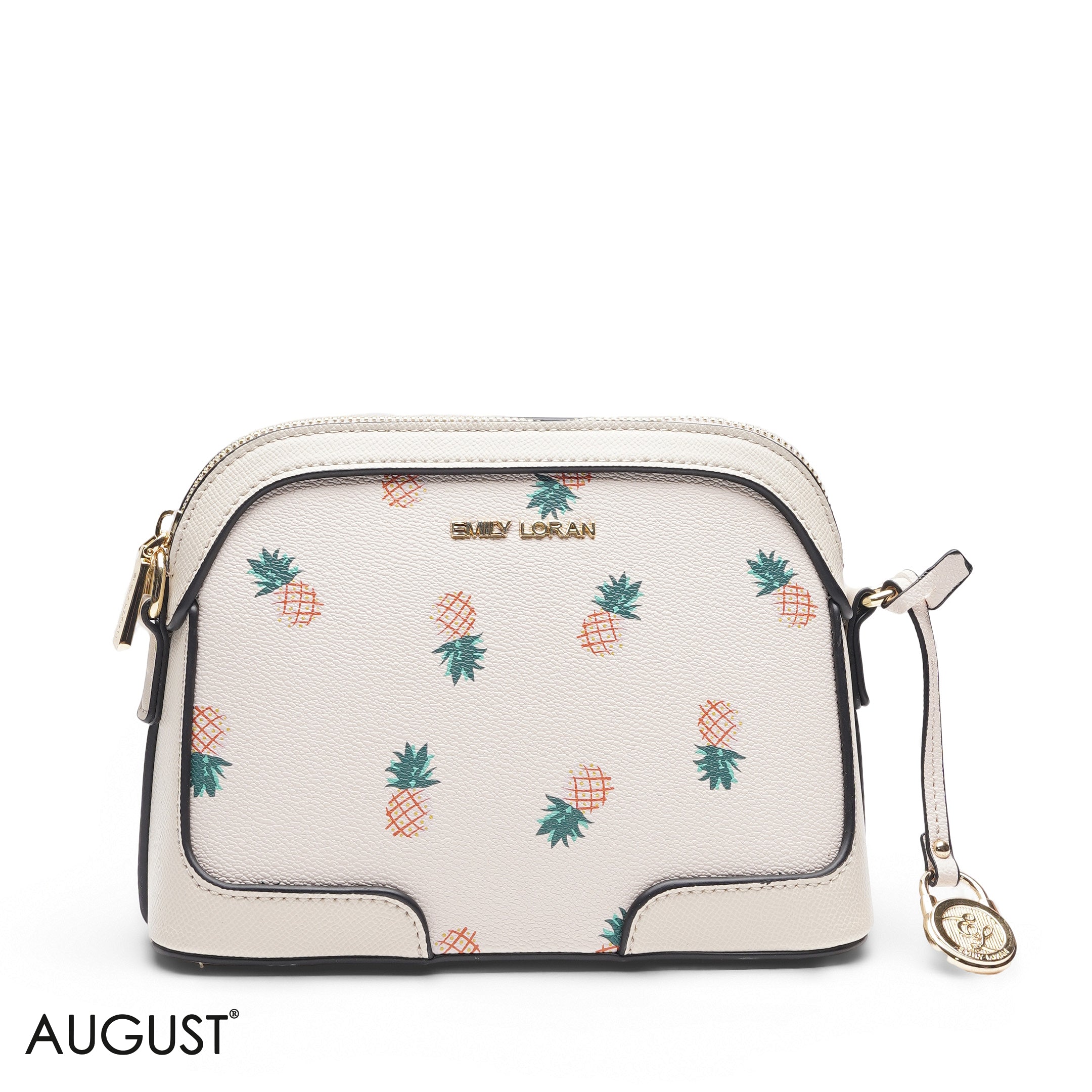 PINEAPPLE PRINT TOP HANDLE BAG
