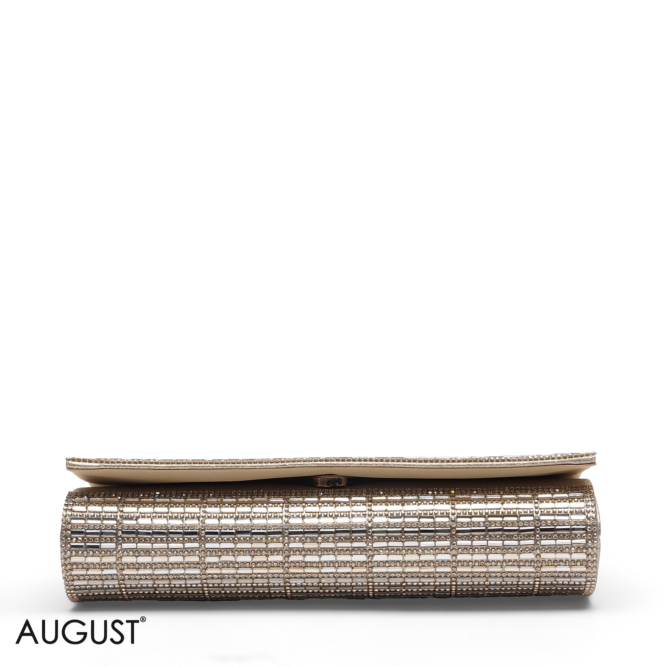 GOLD SHIMMERING CRYSTAL EVENING CLUTCH