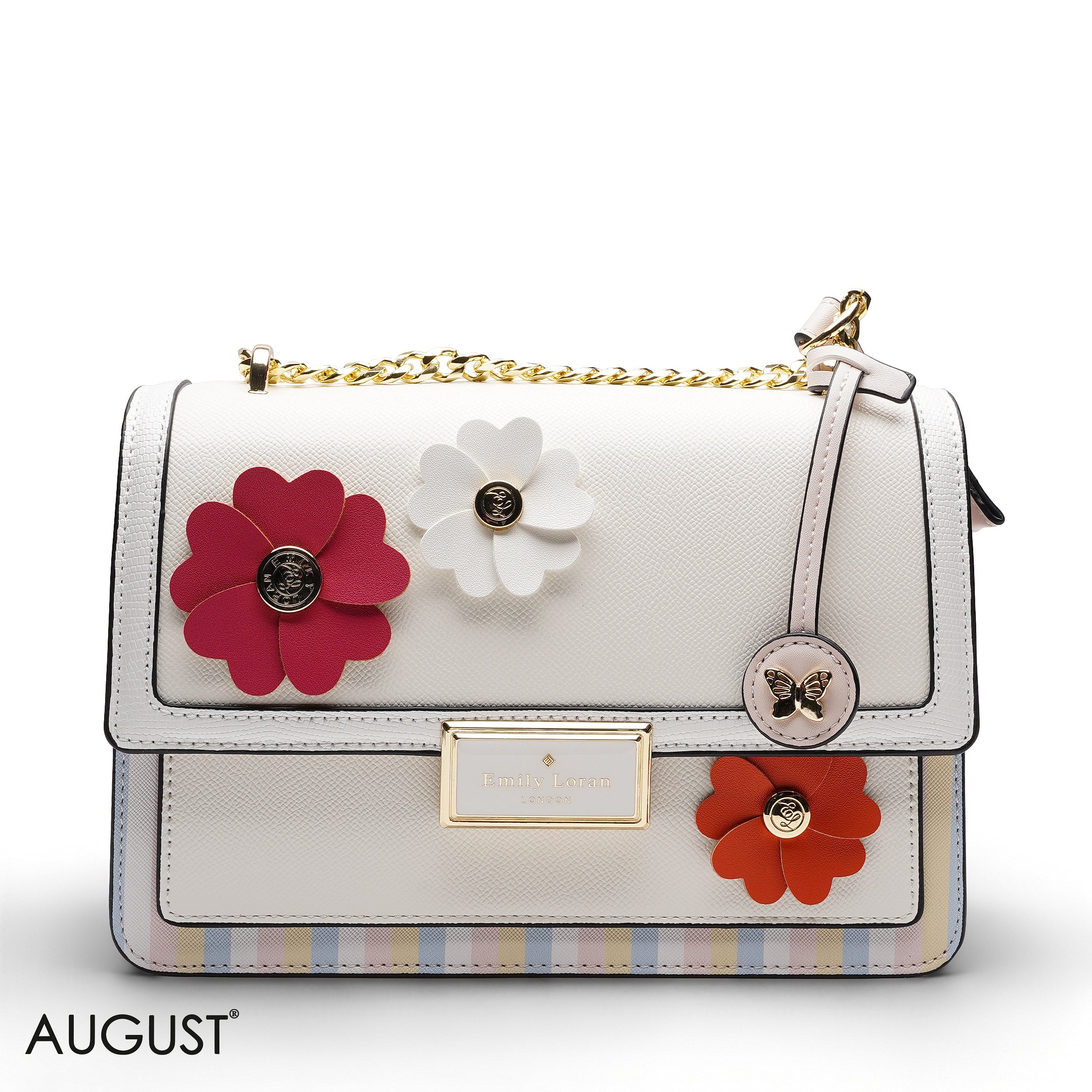 CHIC FLORAL EMBELLISHED
CROSSBODY FLAP BAG