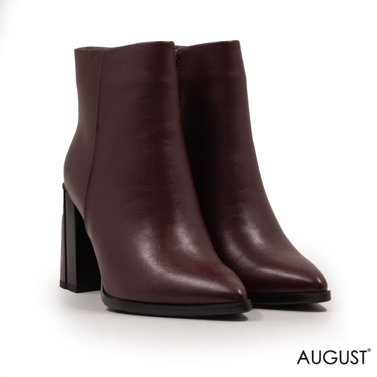 HIGH-HEEL LEATHER ANKLE BOOTS