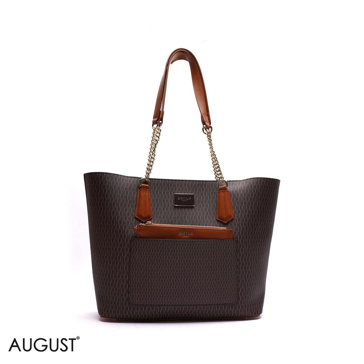 MONOGRAM SHOULDER BAG WITH PRINTED POUCH