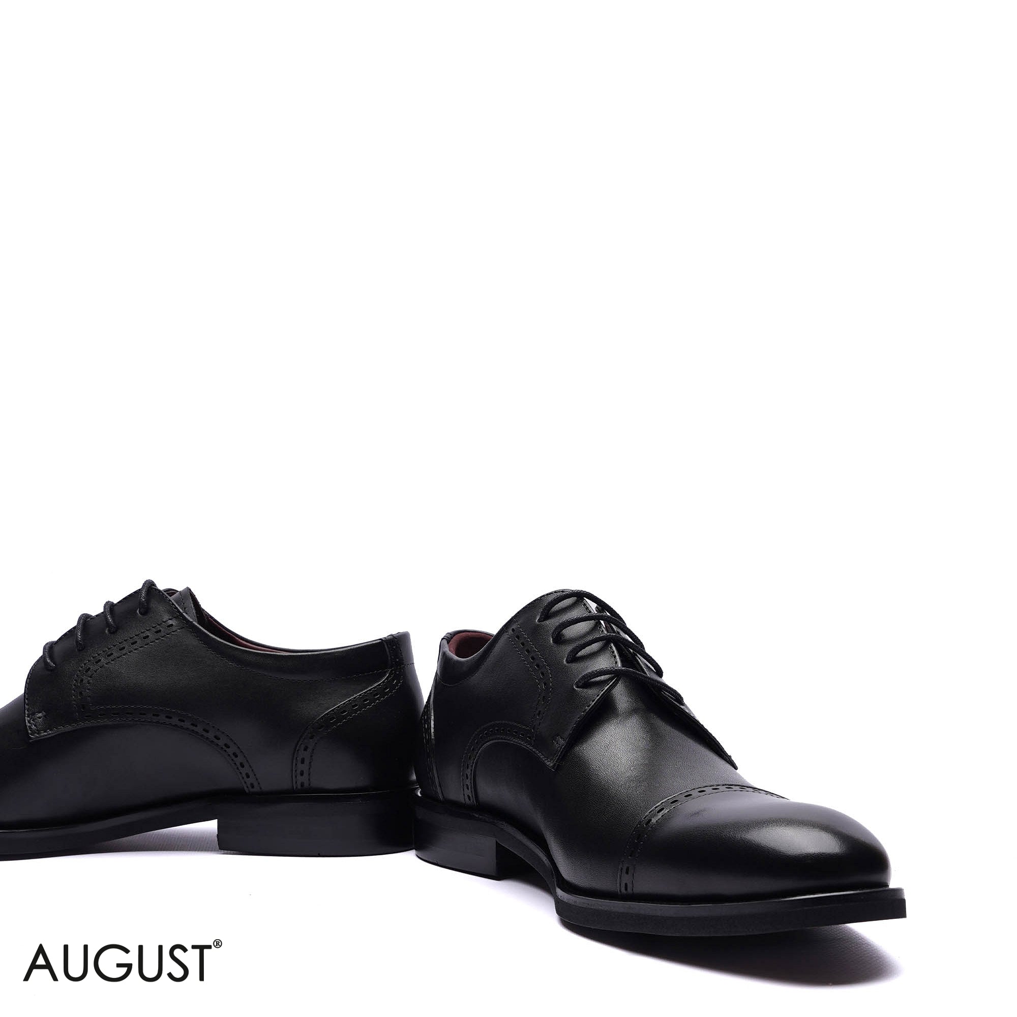 Premium Leather Formal Cap-Toe Derby Shoes