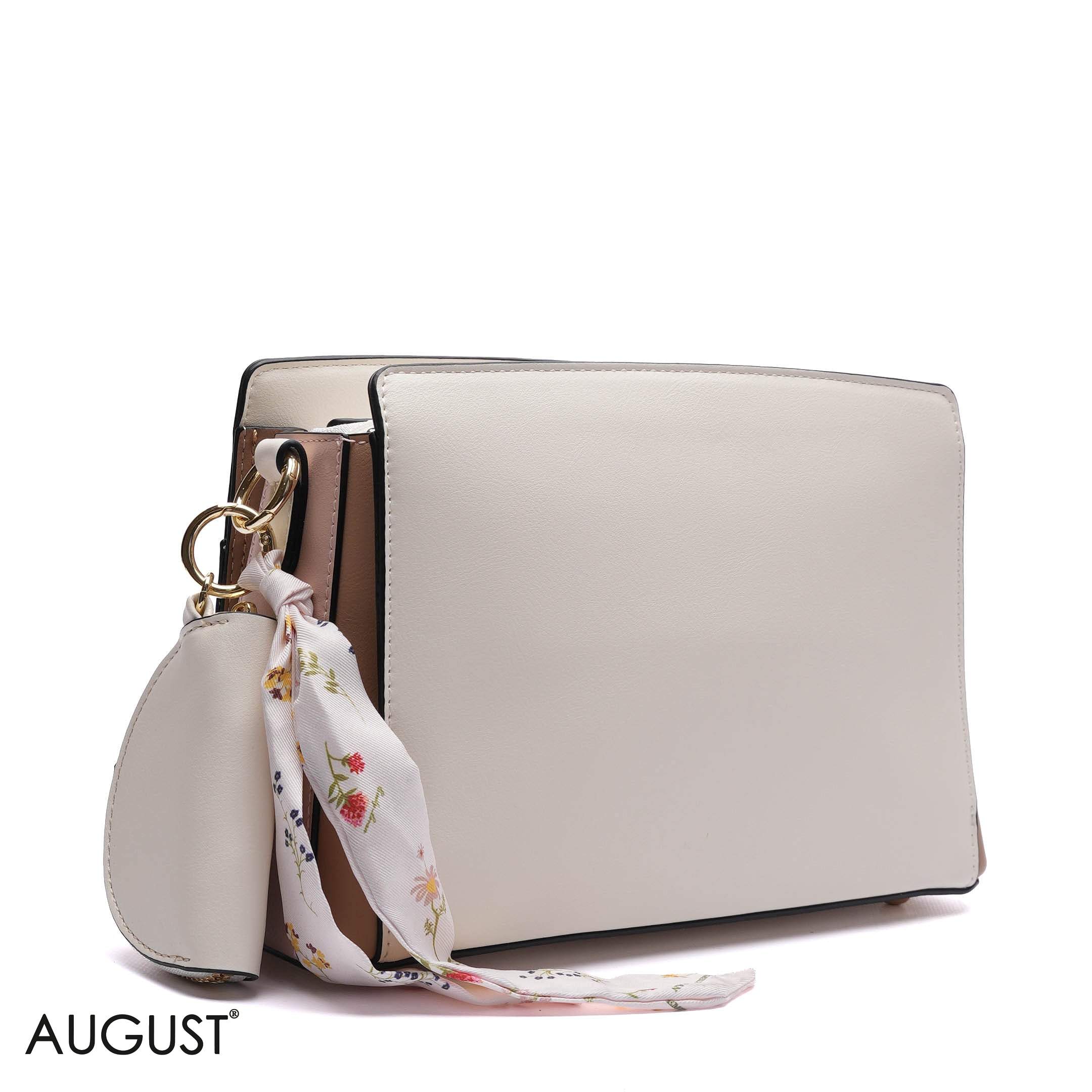 EMBOSSED FLORAL CROSSBODY BAG WITH POUCH