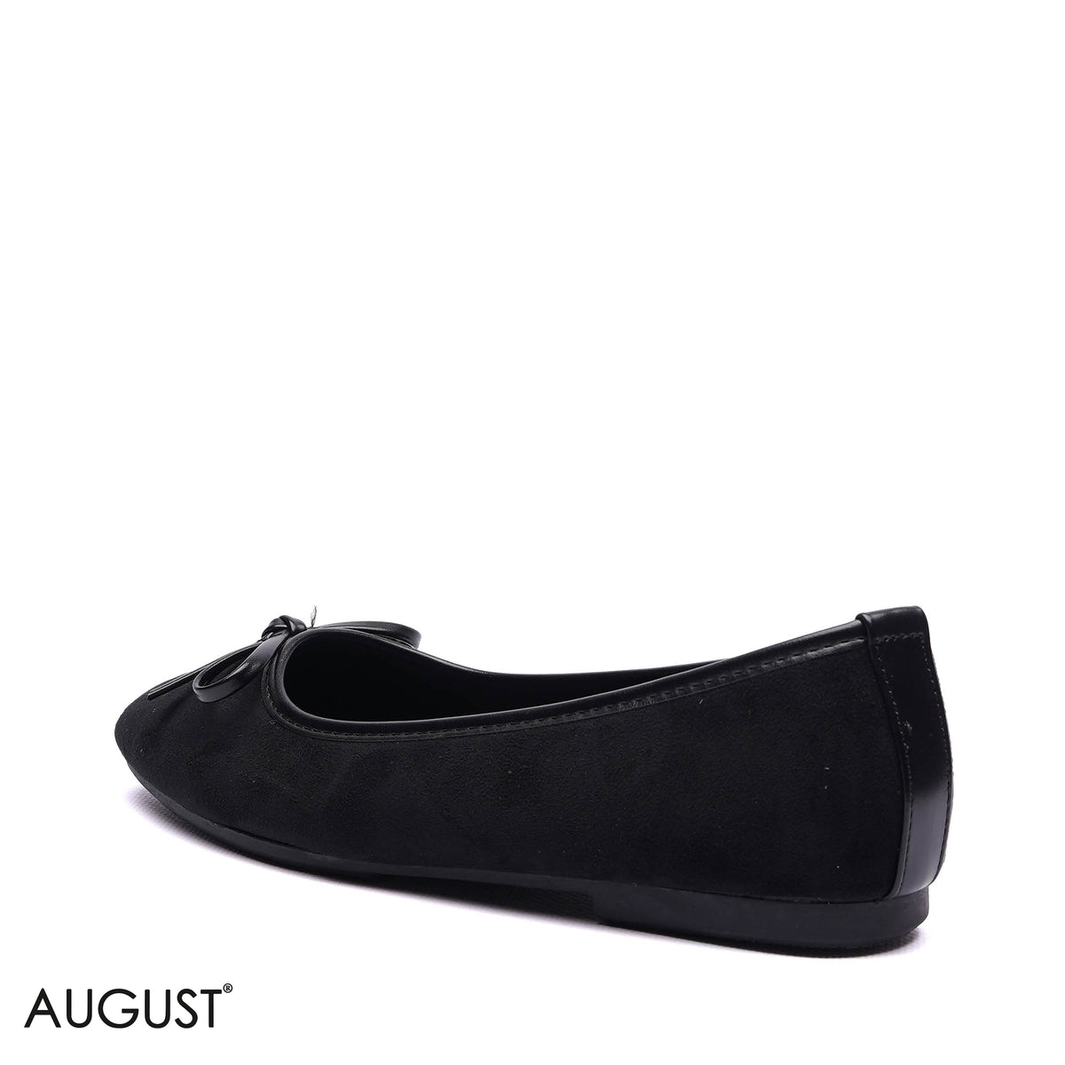 BOW DETAIL SUEDE BALLET FLATS