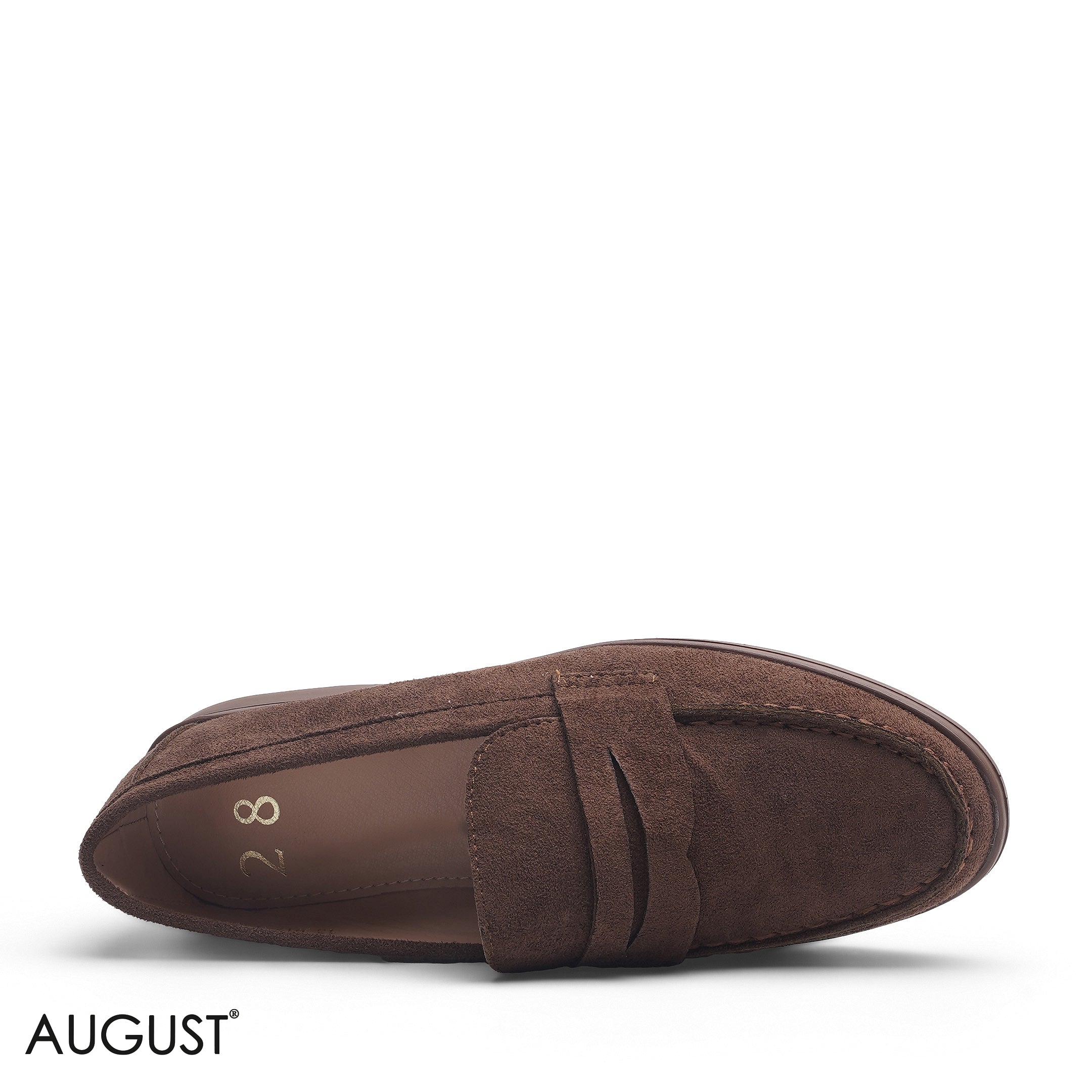 COFFEE SUEDE LEATHER PENNY LOAFERS