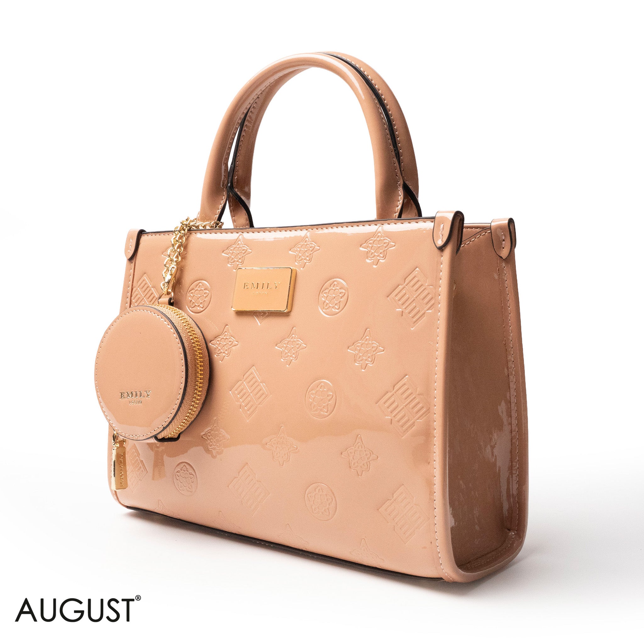 CLASSIC GLOSSY LEATHER PATTERNED HANDBAG - MED