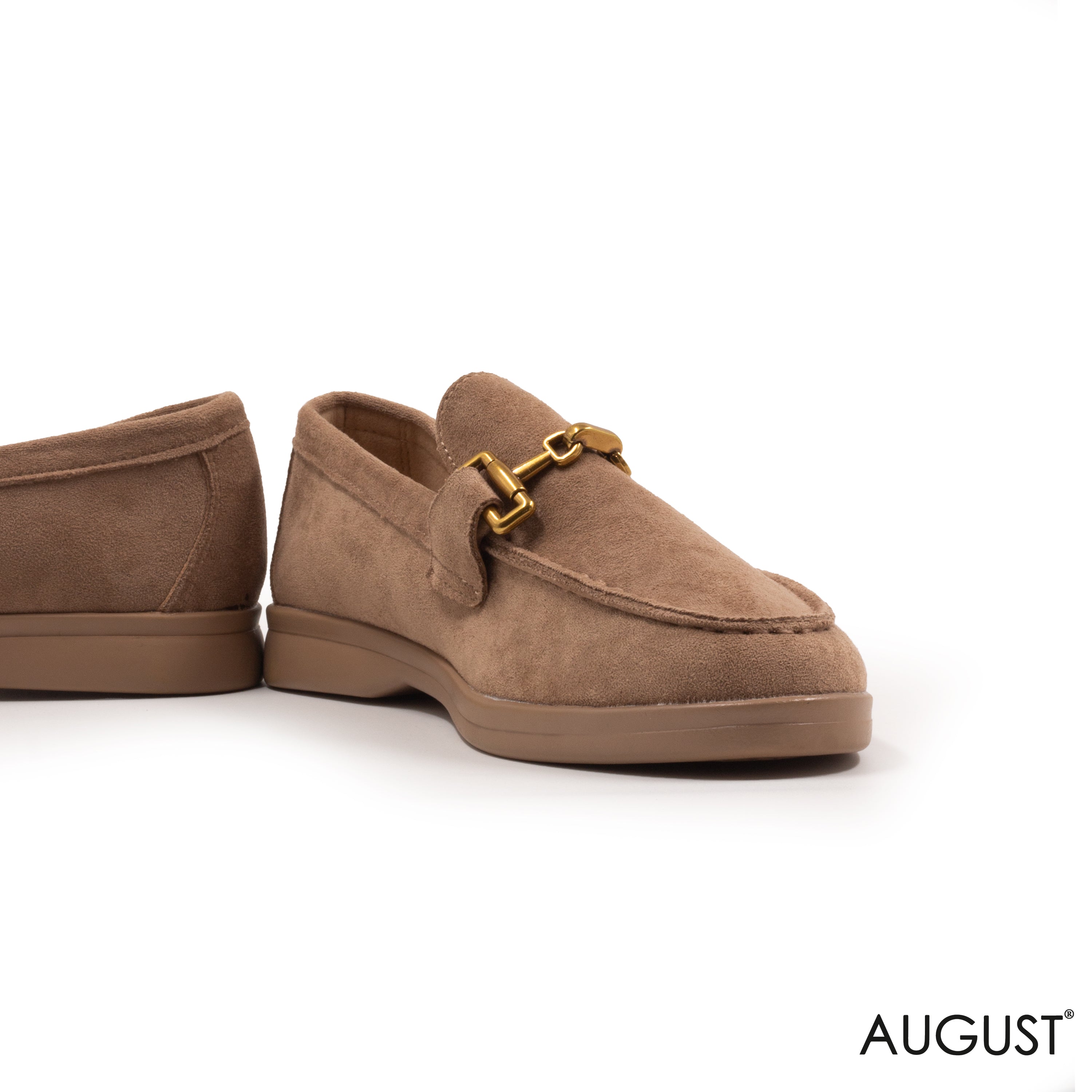 SPLIT CHAMOIS LOAFERS WITH BUCKLE