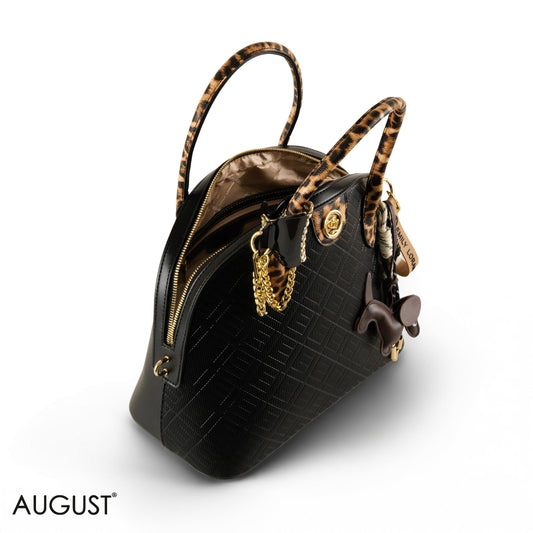 EMILY LORAN EMBOSSED LEATHER HANDBAG WITH ACCESSORIES - LARGE