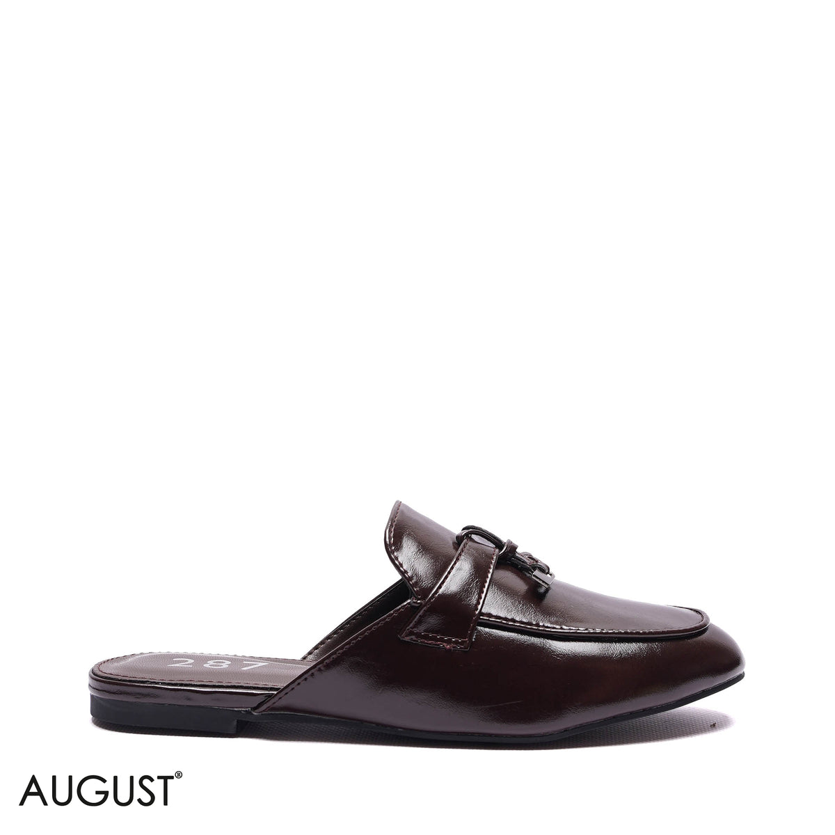 CROC-EMBOSSED HORSEBIT BACKLESS MULES