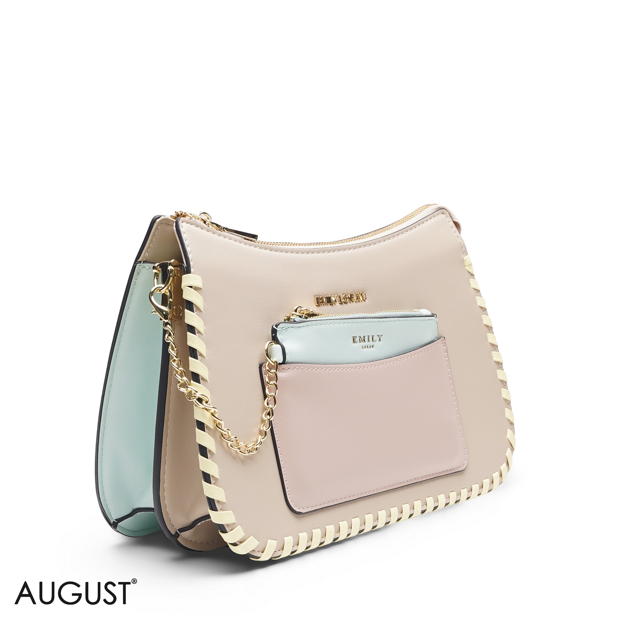 BEIGE BAG WITH HAND STRAP - MED