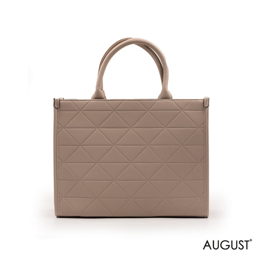 BEIGE LEATHER TOTE BAG