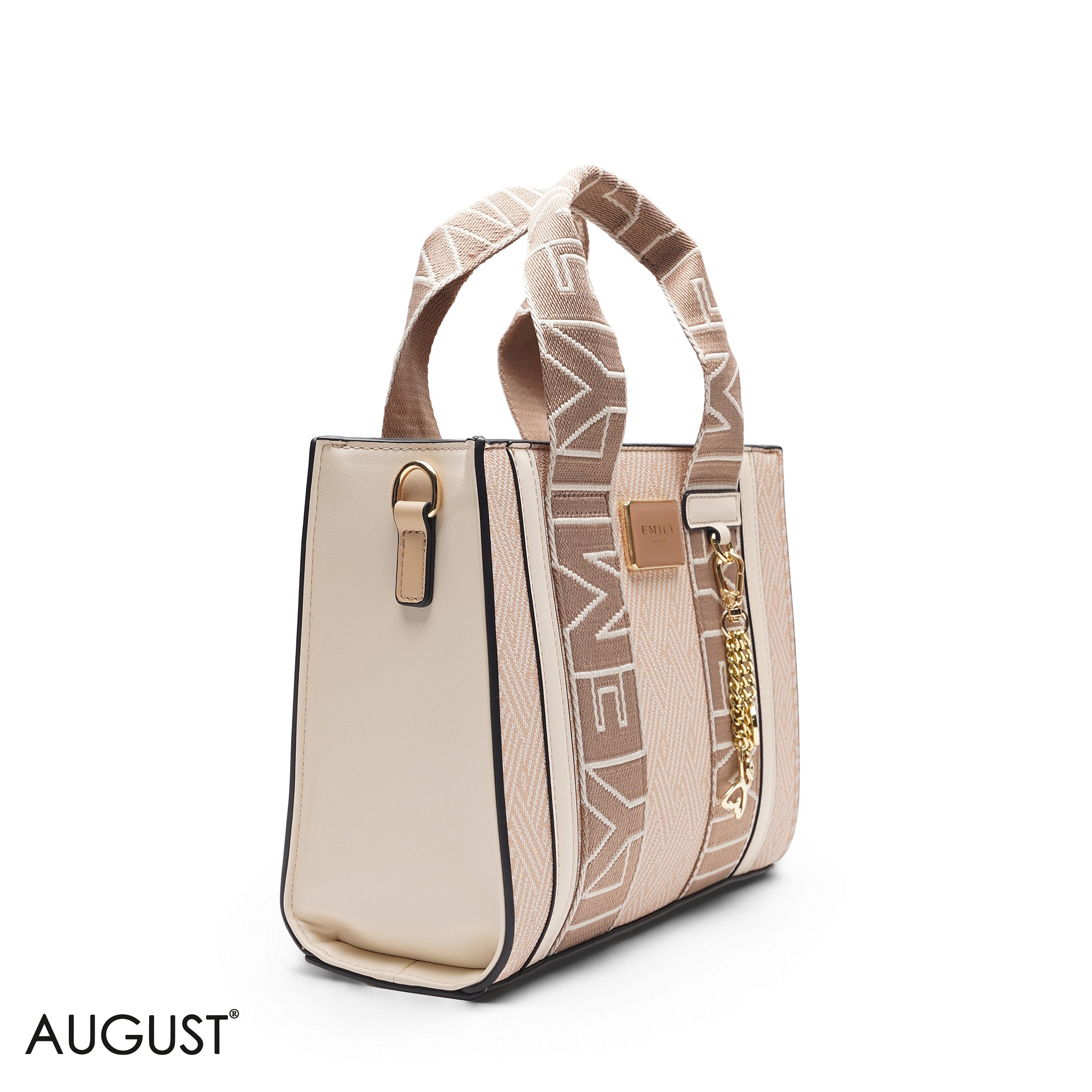 PEACH TOTE BAG WITH SCARF HANDLE - MED