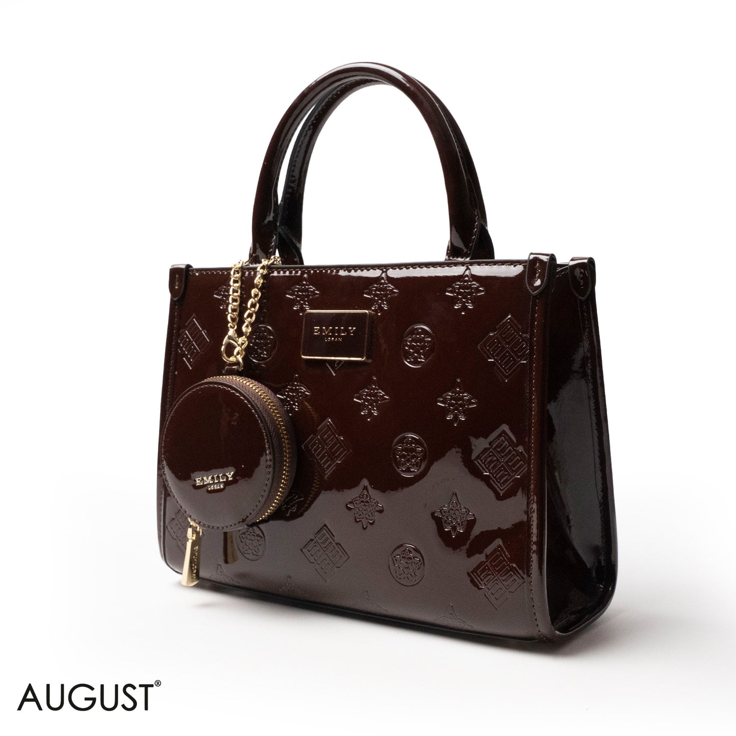 CLASSIC GLOSSY LEATHER PATTERNED HANDBAG - MED