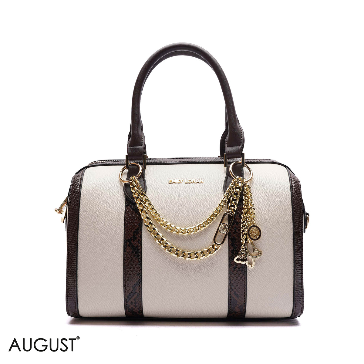 HANDBAG SOFT LEATHER WITH GOLD CHAIN - MEDIUM