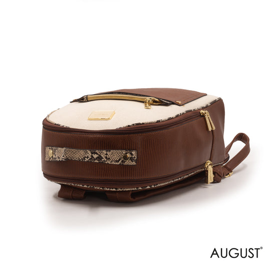 FABRIC BEIGE BACKPACK WITH MINI SNAKE WALLET