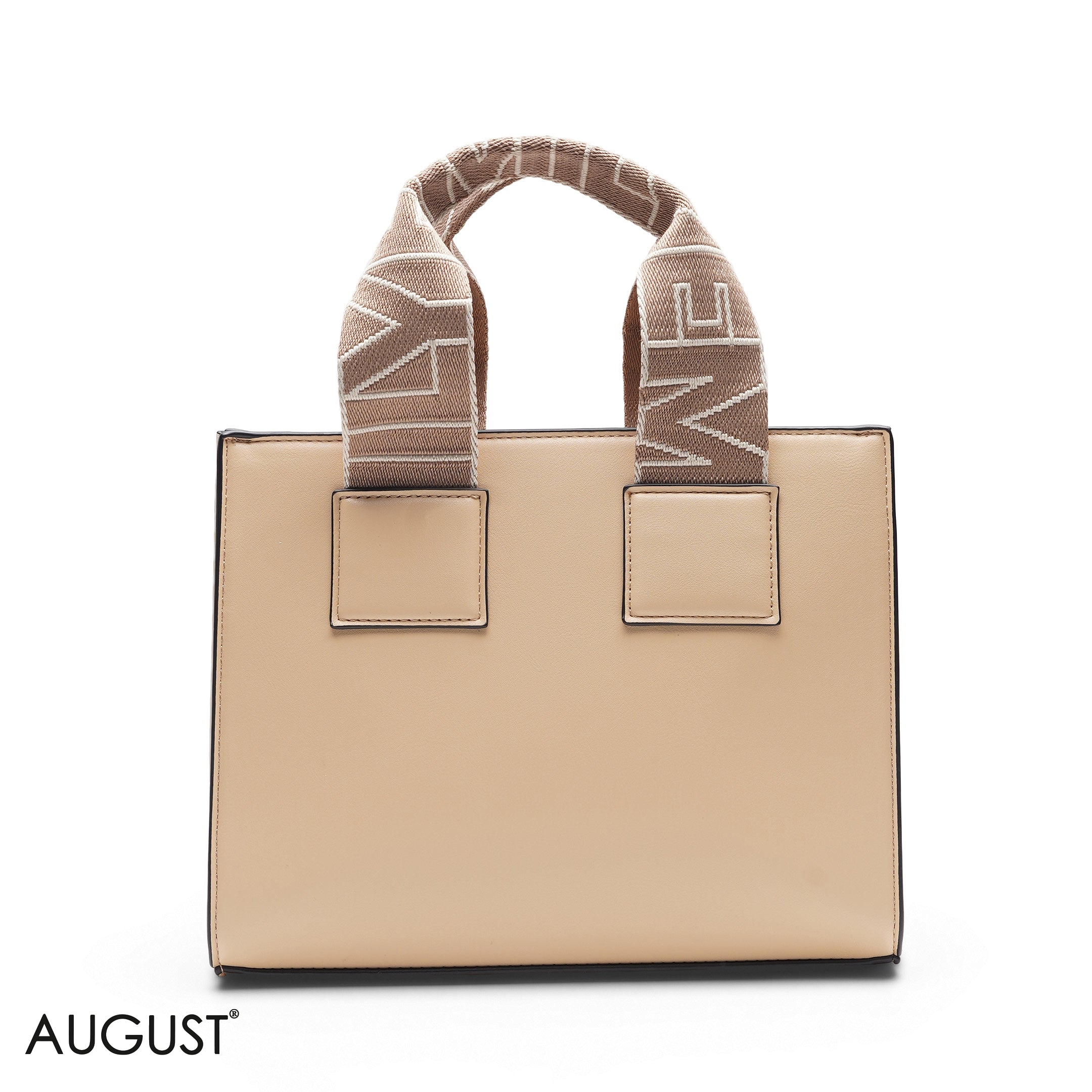 PEACH TOTE BAG WITH SCARF HANDLE - MED