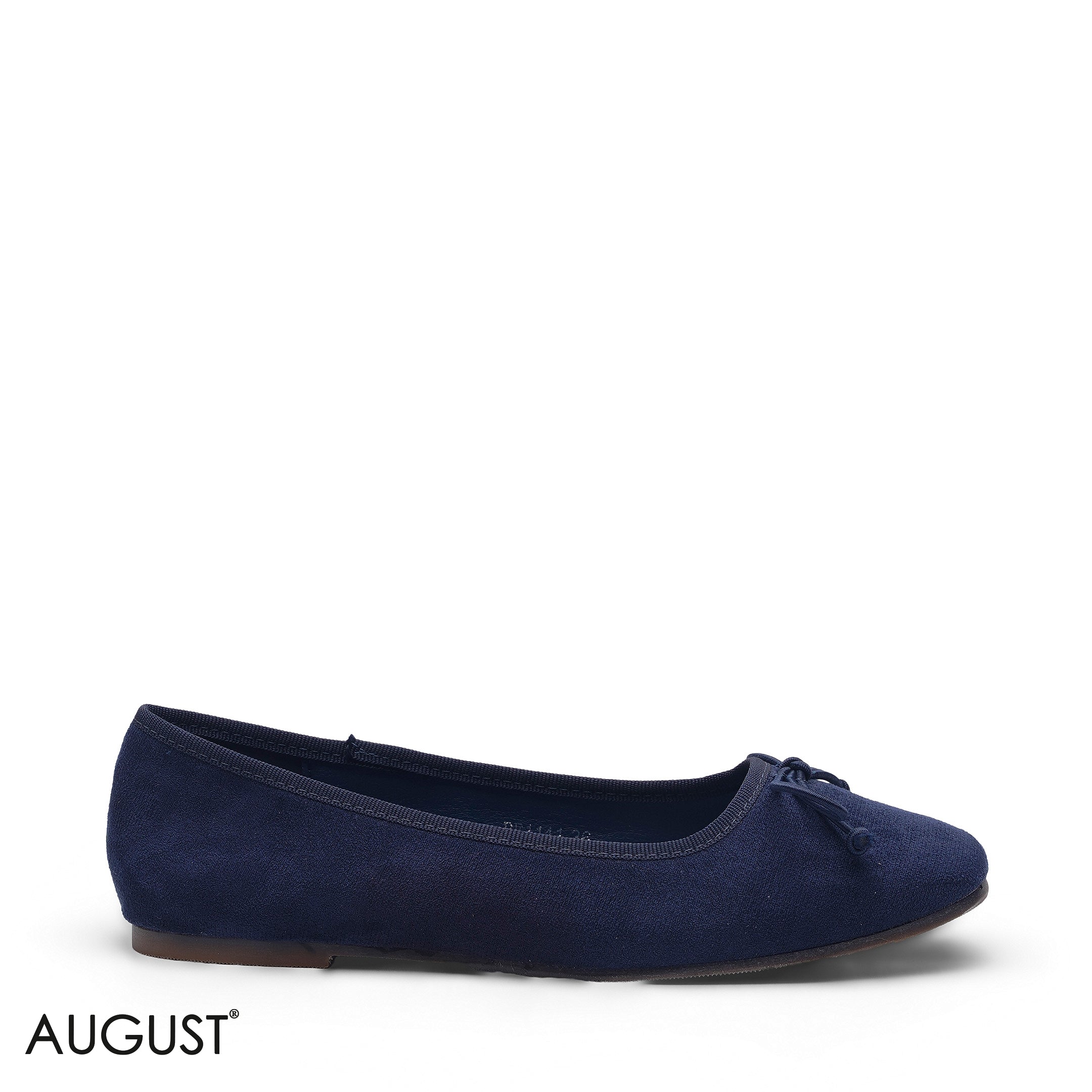 ELEGANT NAVY BLUE SUEDE KNOT FLAT