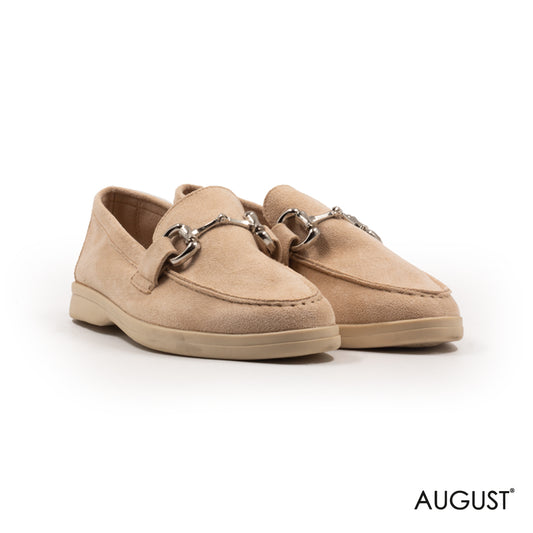 SPLIT SUEDE LOAFERS WITH BUCKLE