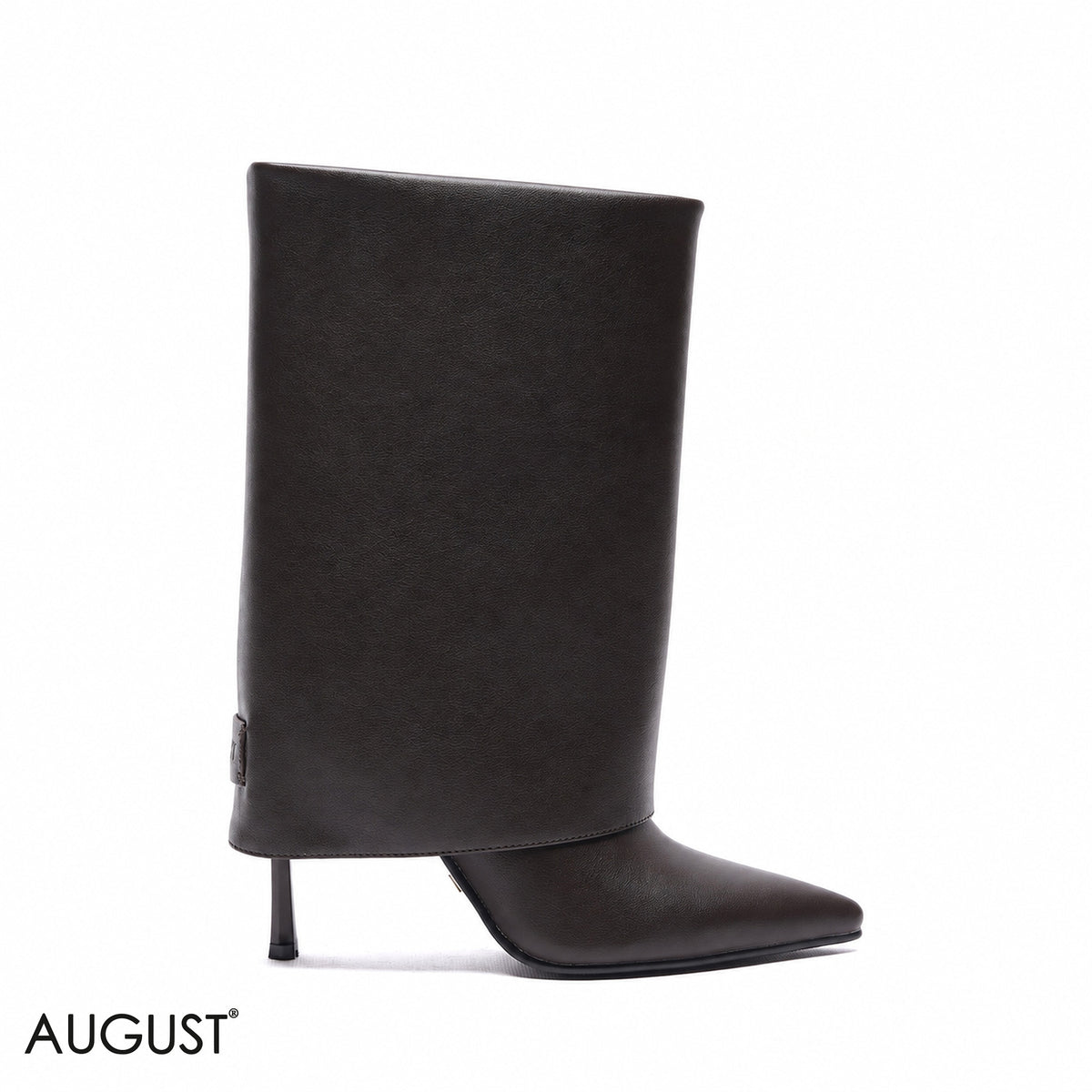 FOLD-OVER STILETTO MID-CALF BOOTS