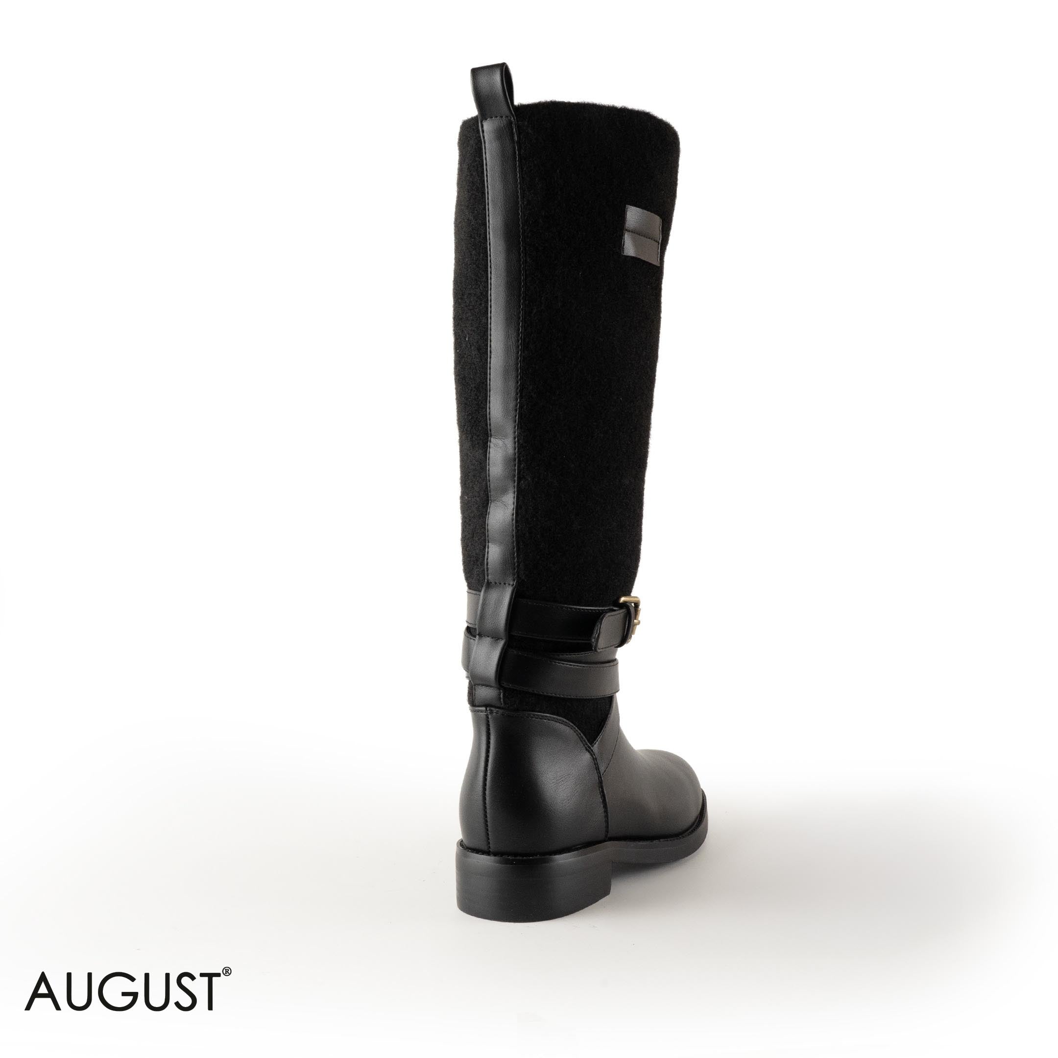 LEATHER LONG BOOT WITH TALL SHAFT IS A FABRIC