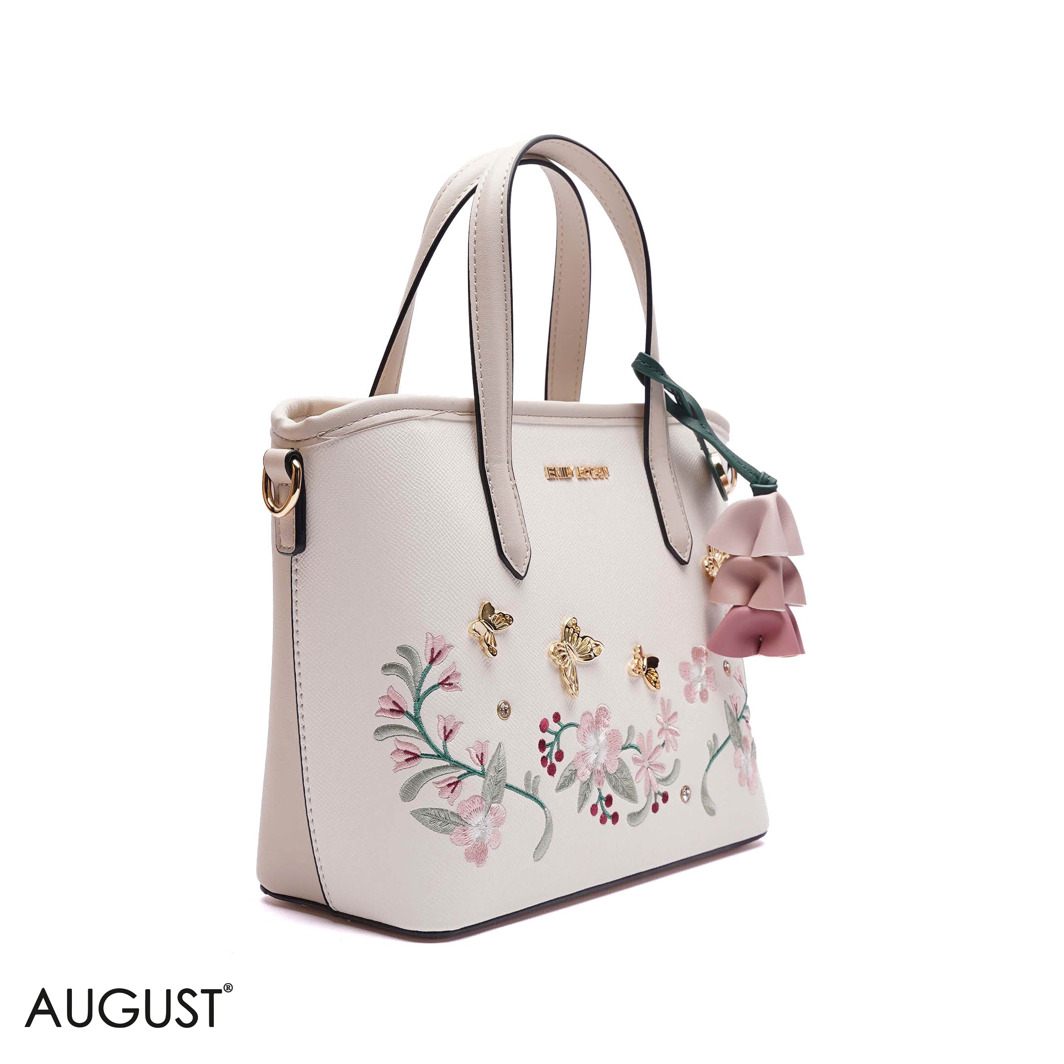 EMBROIDERED FLORAL HANDBAG