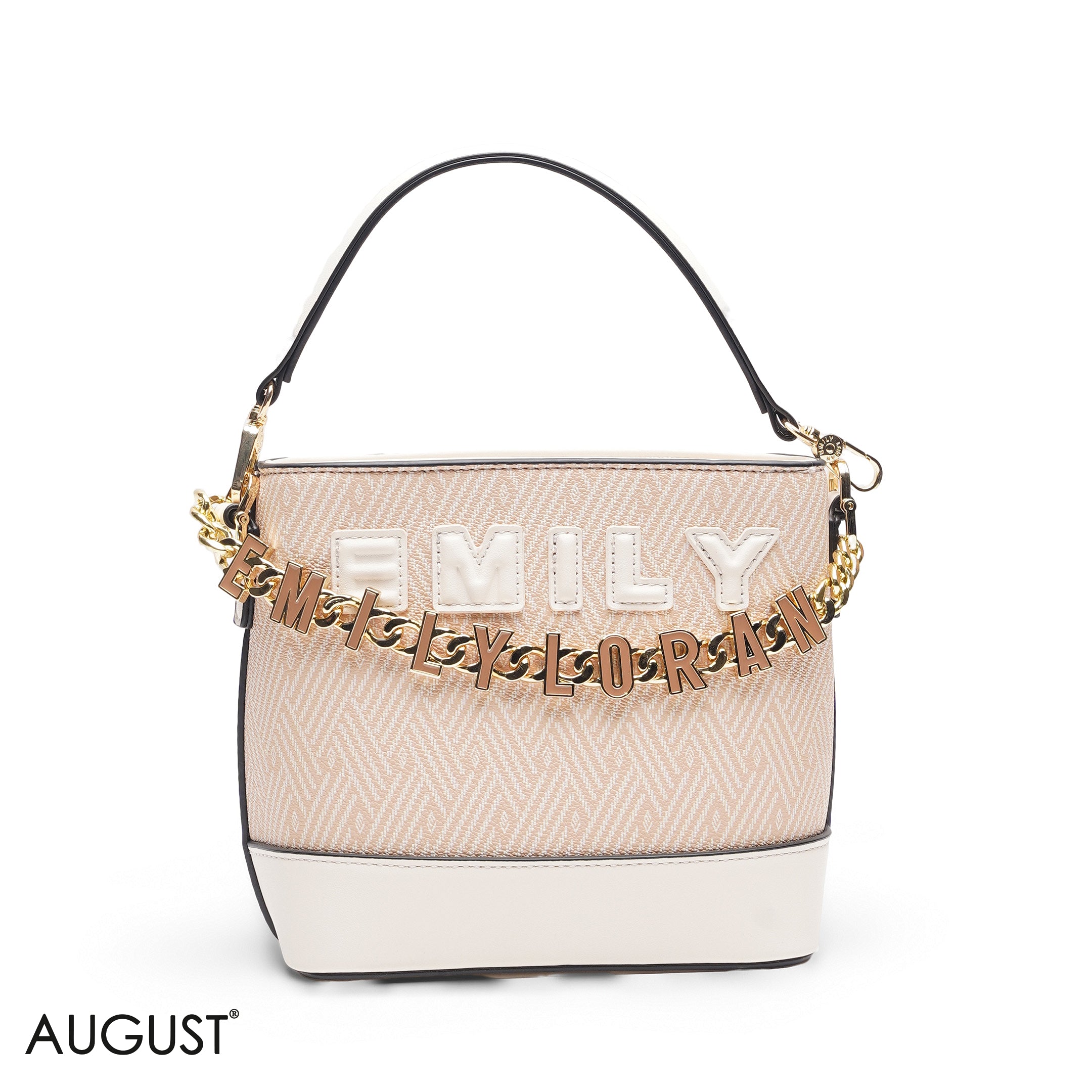 PEACH TOTE WITH GOLD CHAIN & STRAP