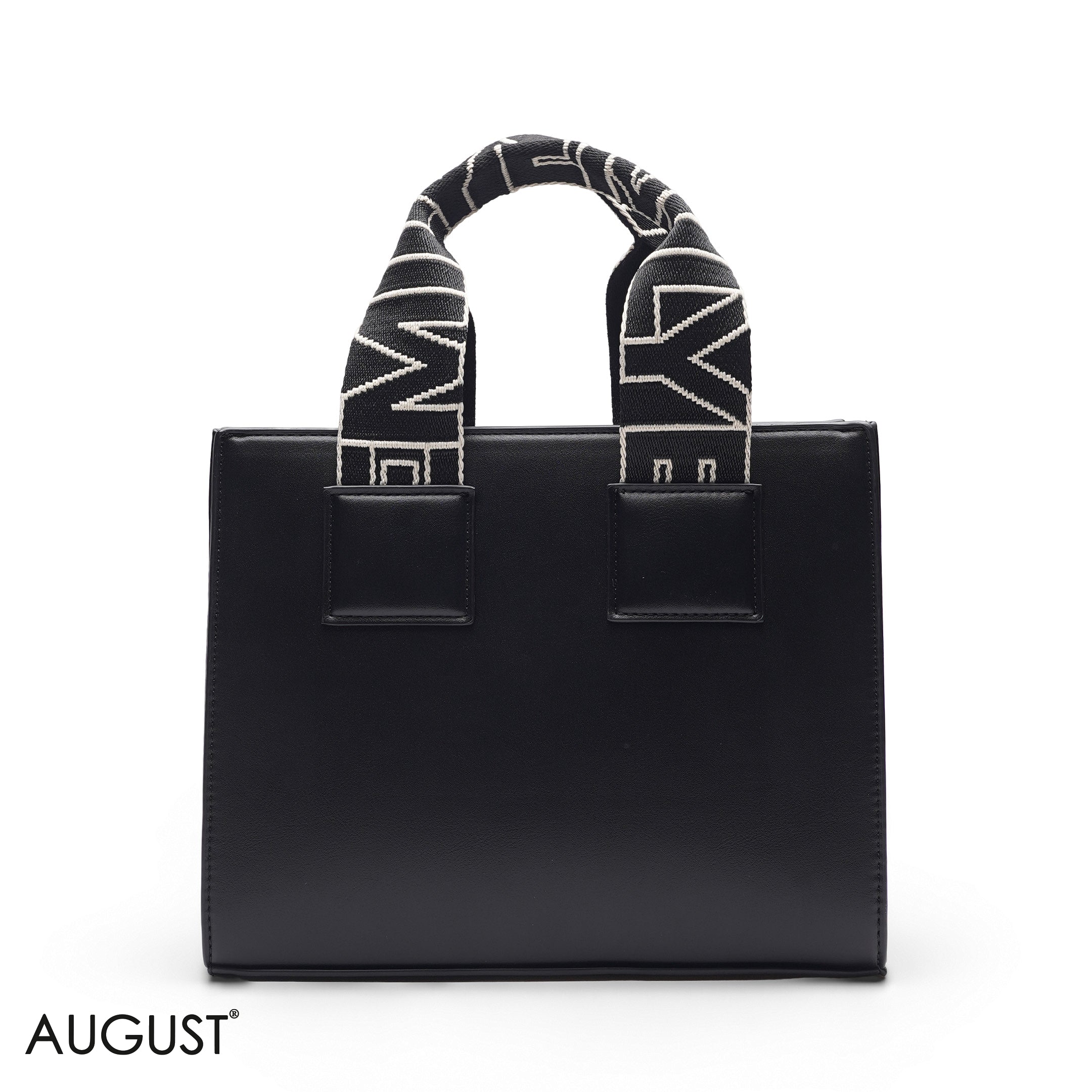 BLACK TOTE BAG WITH SCARF HANDLE - MED