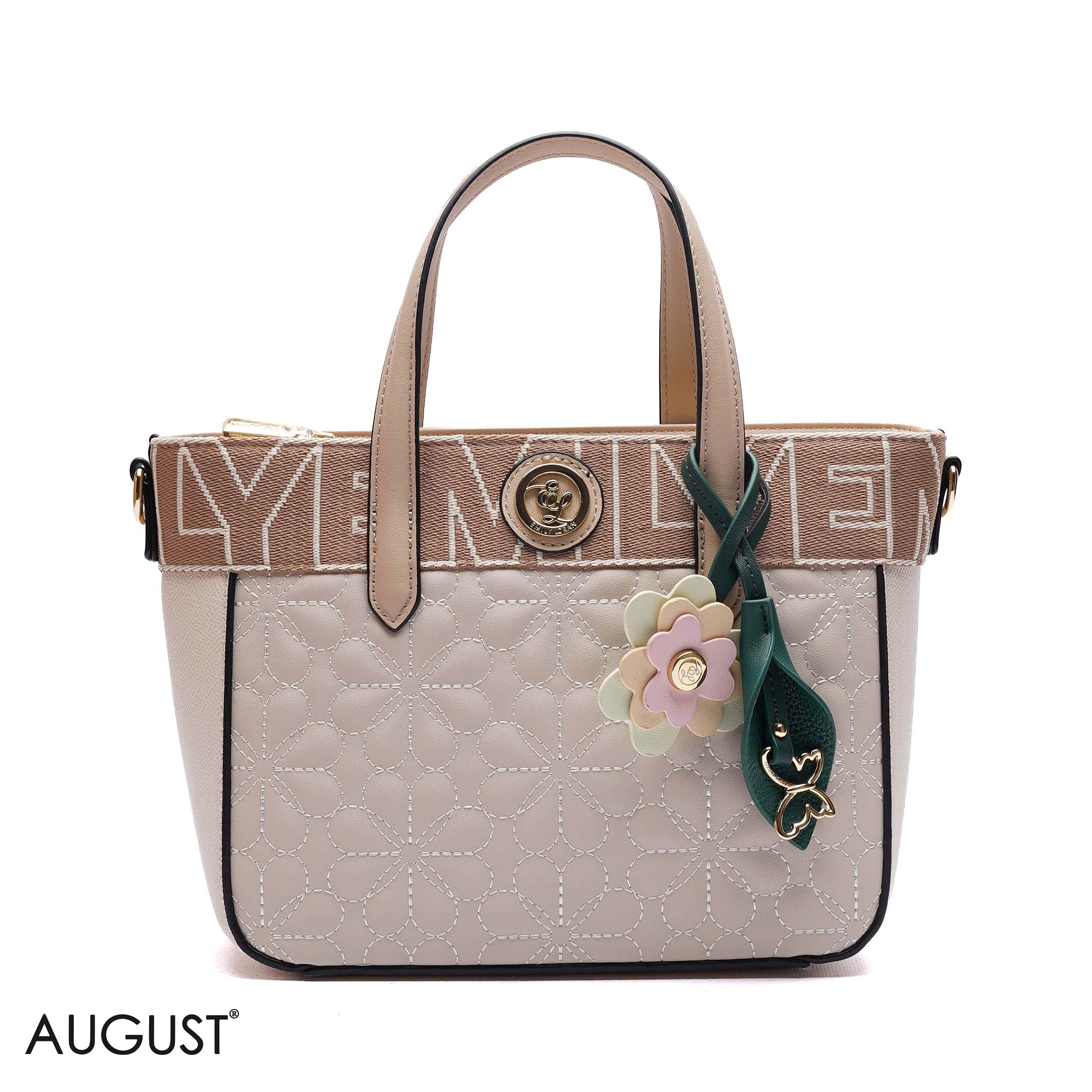 QUILTED FLORAL TOTE BAG