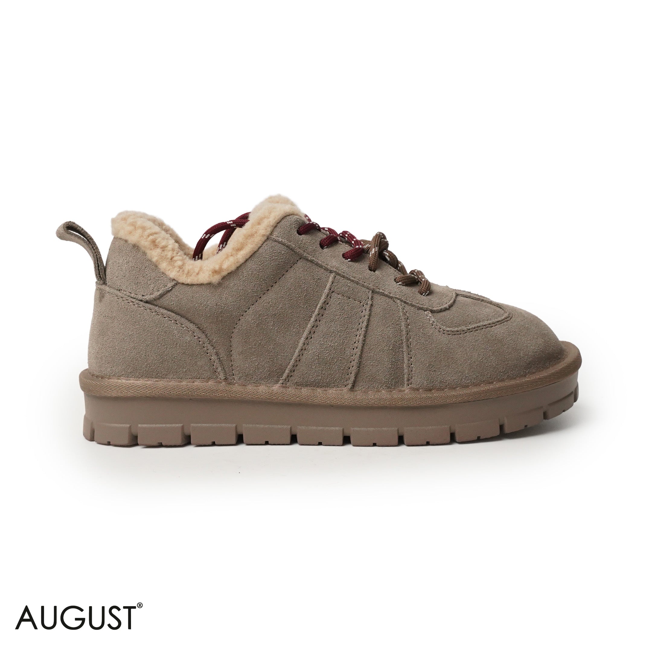 TAUPE SUEDE LEATHER UGGS WITH BOND DETAIL