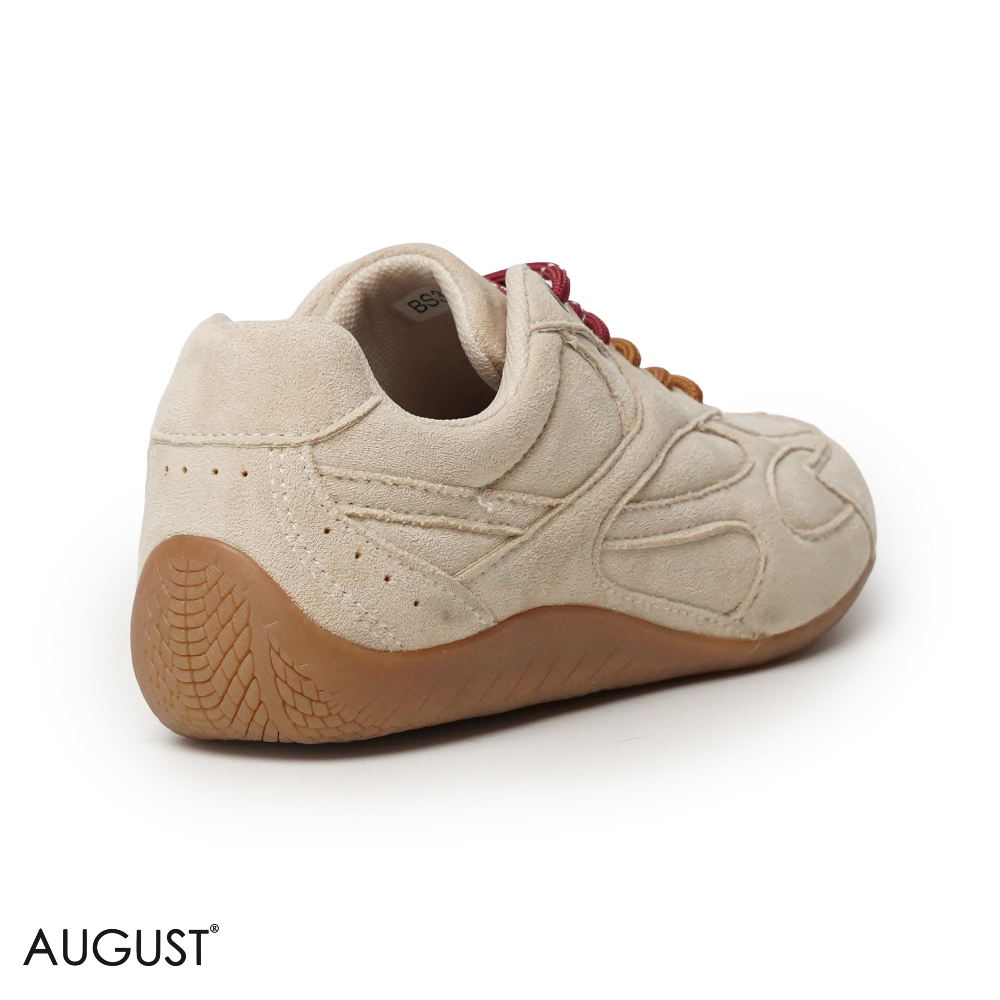BEIGE CHAMOIS LEATHER SNEAKERS WITH COLORFUL BOND