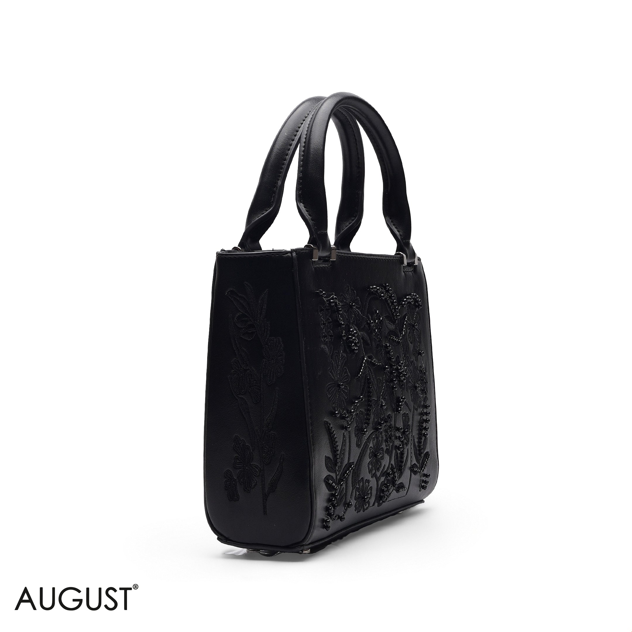 BLACK PEARL EMBROIDERED TOTE BAG